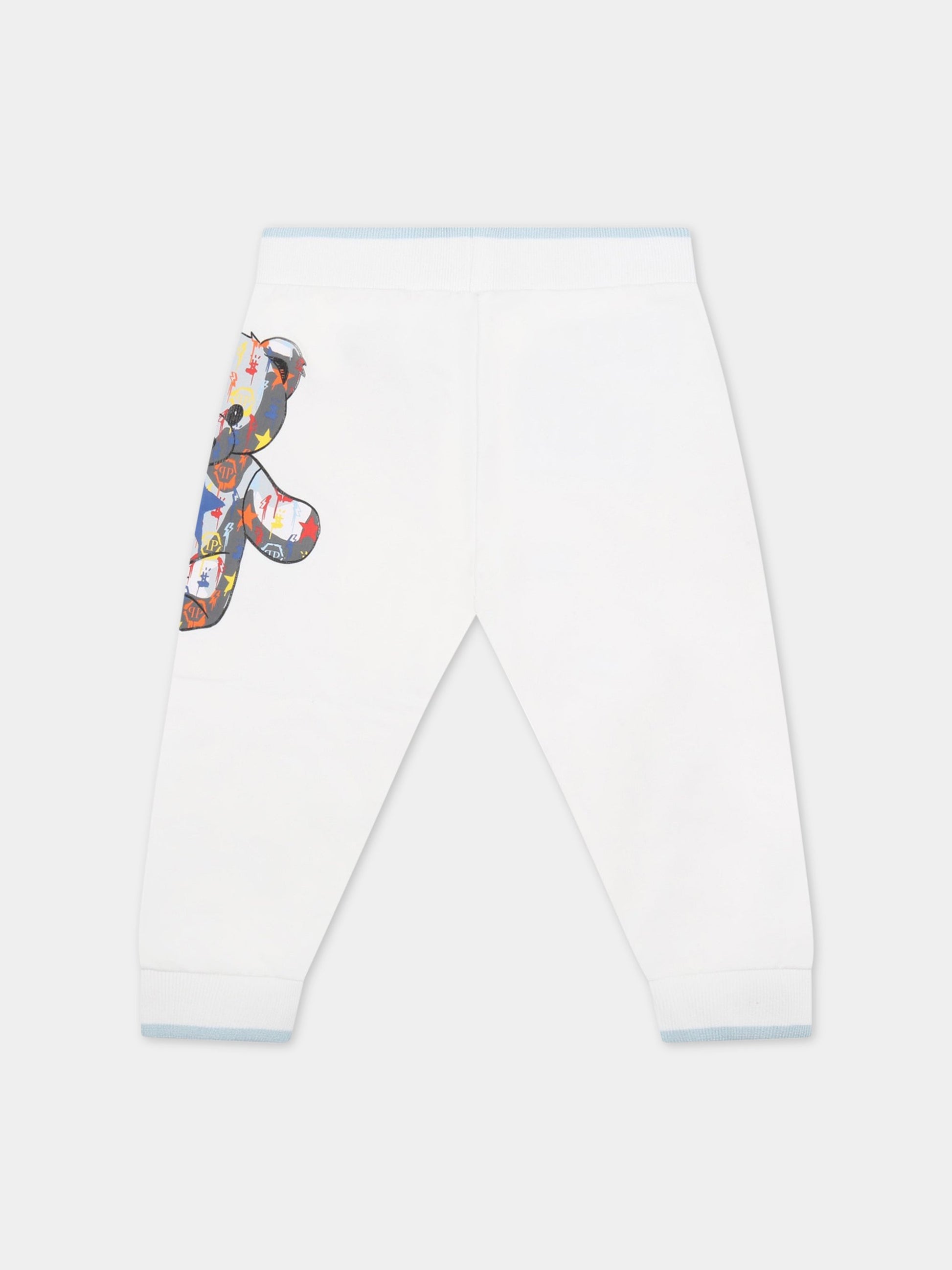 Tuta bianca per neonato con orso,Philipp Plein Junior,1UK002 LDA44 BIANCO OT