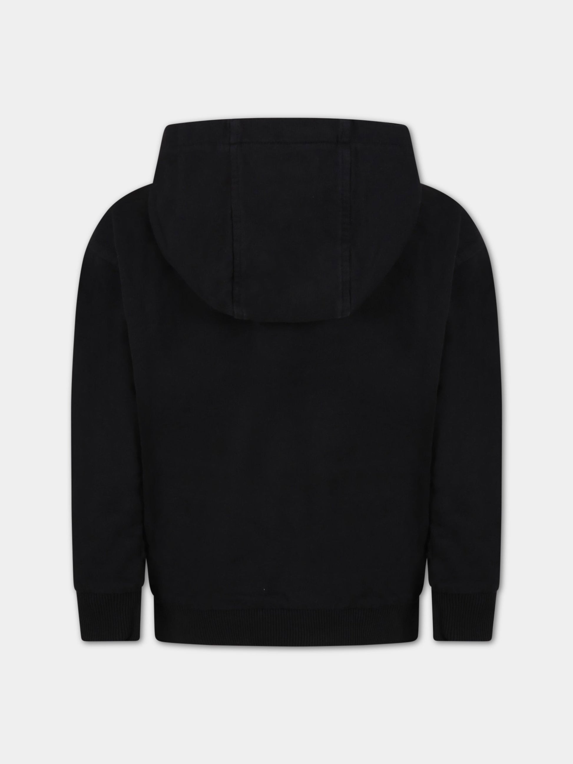 Felpa nera per bambini con logo,Versace,1007359 1A05621  2B020