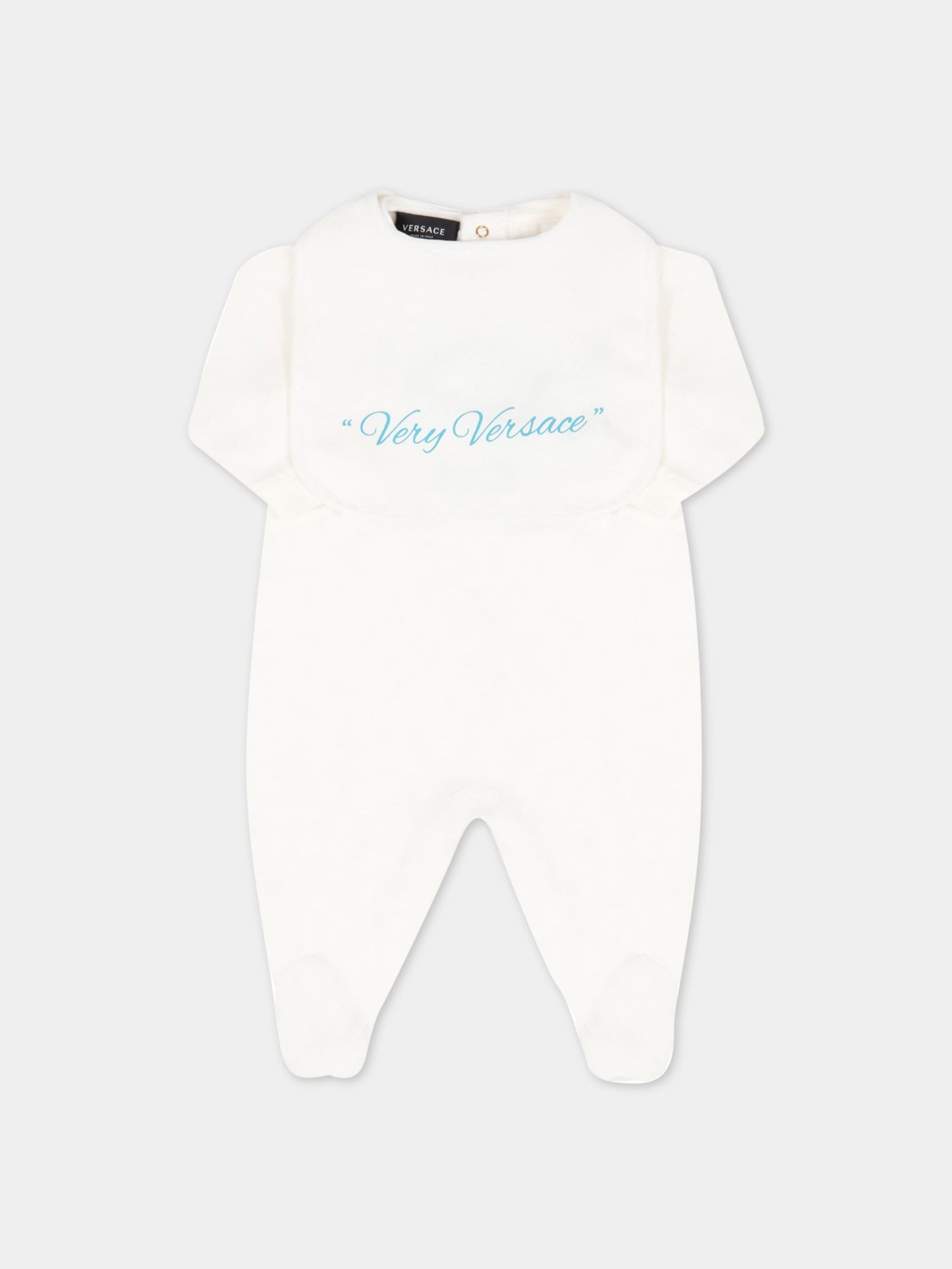 Set bianco per neonato con logo,Versace,1007621 1A05455 2WA90 AY0034