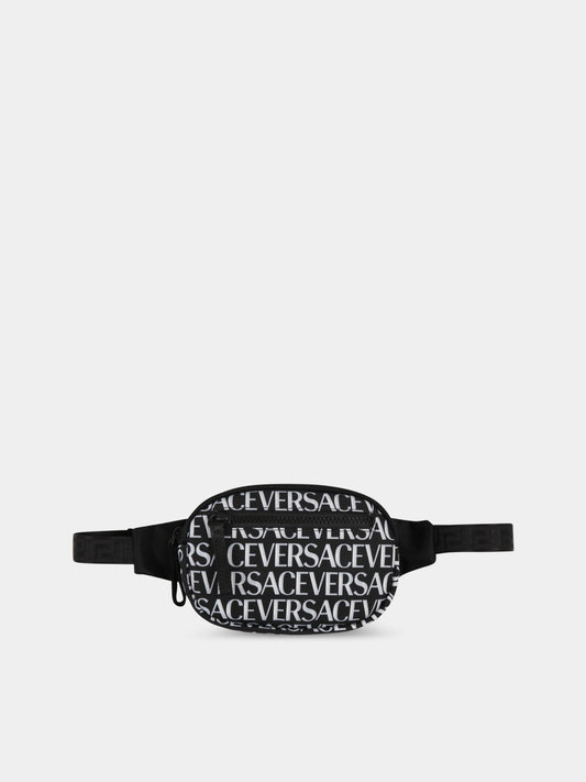 Marsupio nero per bambini con loghi,Versace,1007478 1A05313 5B040  AY7402