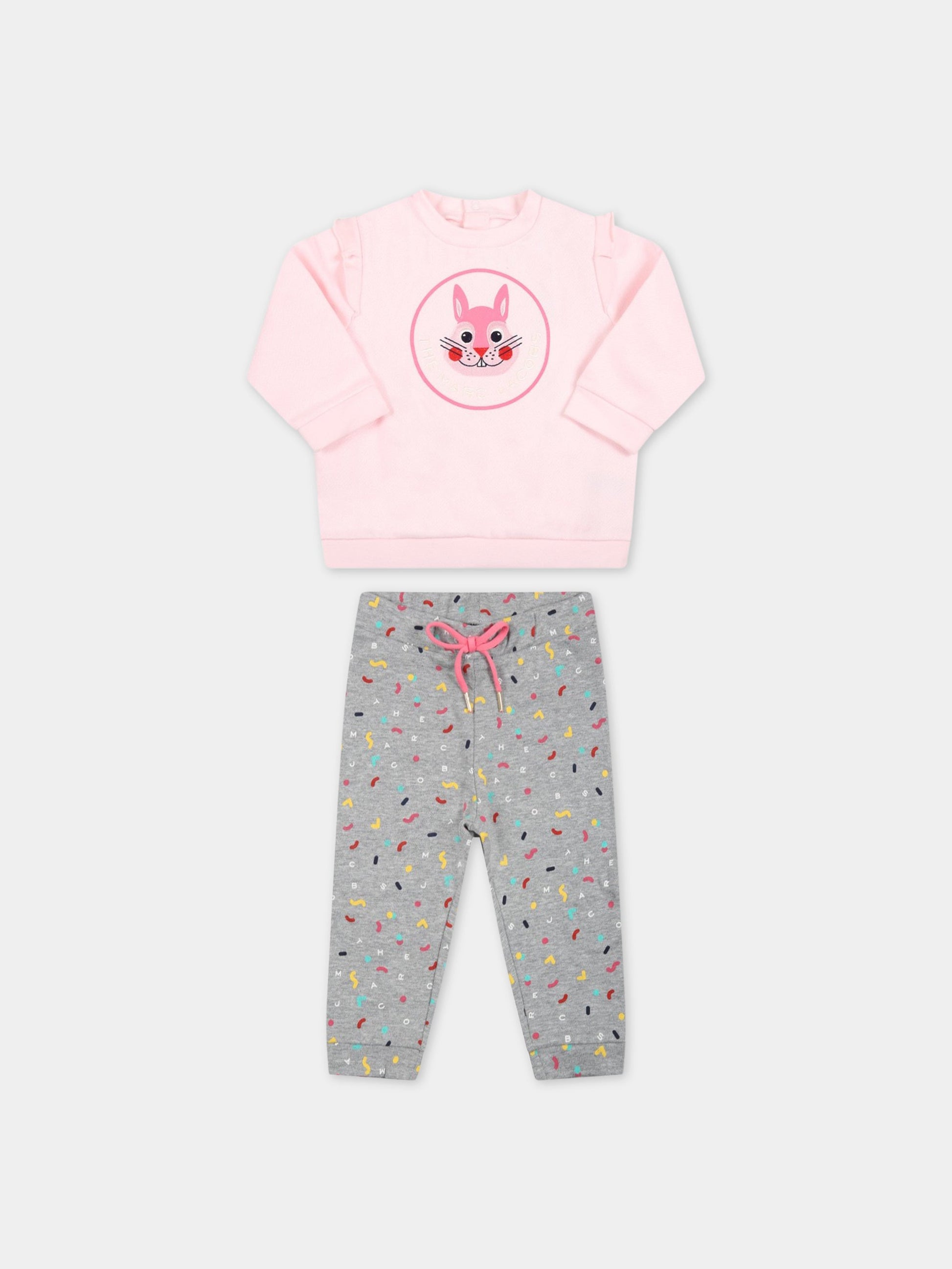 Tuta multicolor per neonata con coniglio,Little Marc Jacobs,W98138 012