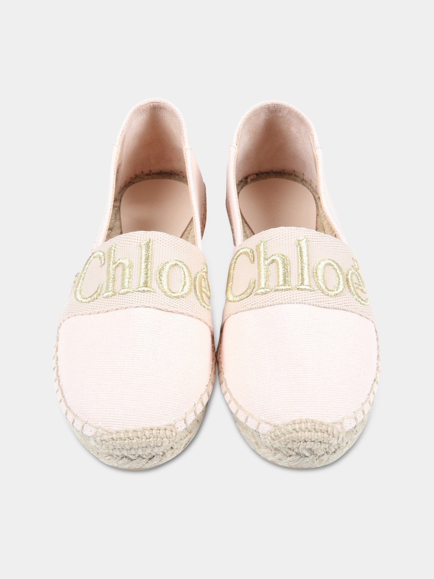 Espadrillas rosa per bambina con logo,Chloé Kids,C19146 45F