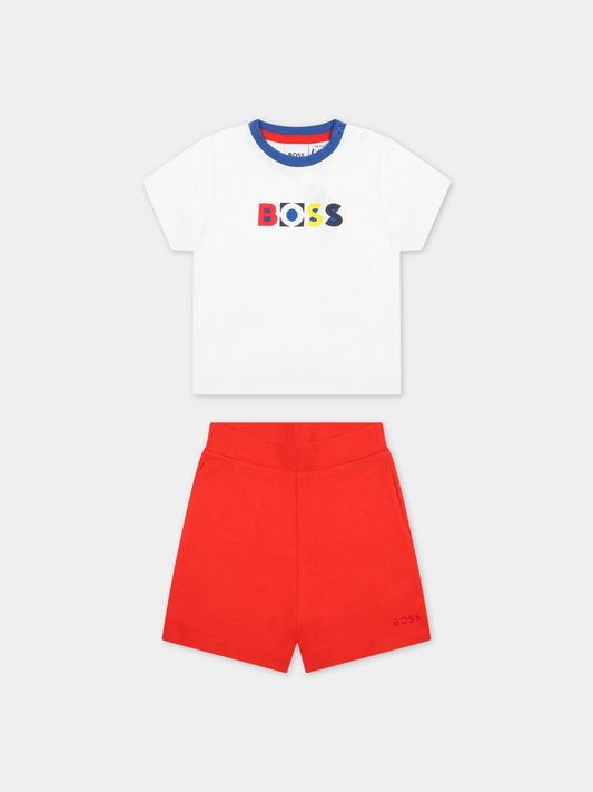 Completo multicolor per neonato con logo,Hugo Boss,J08058 992