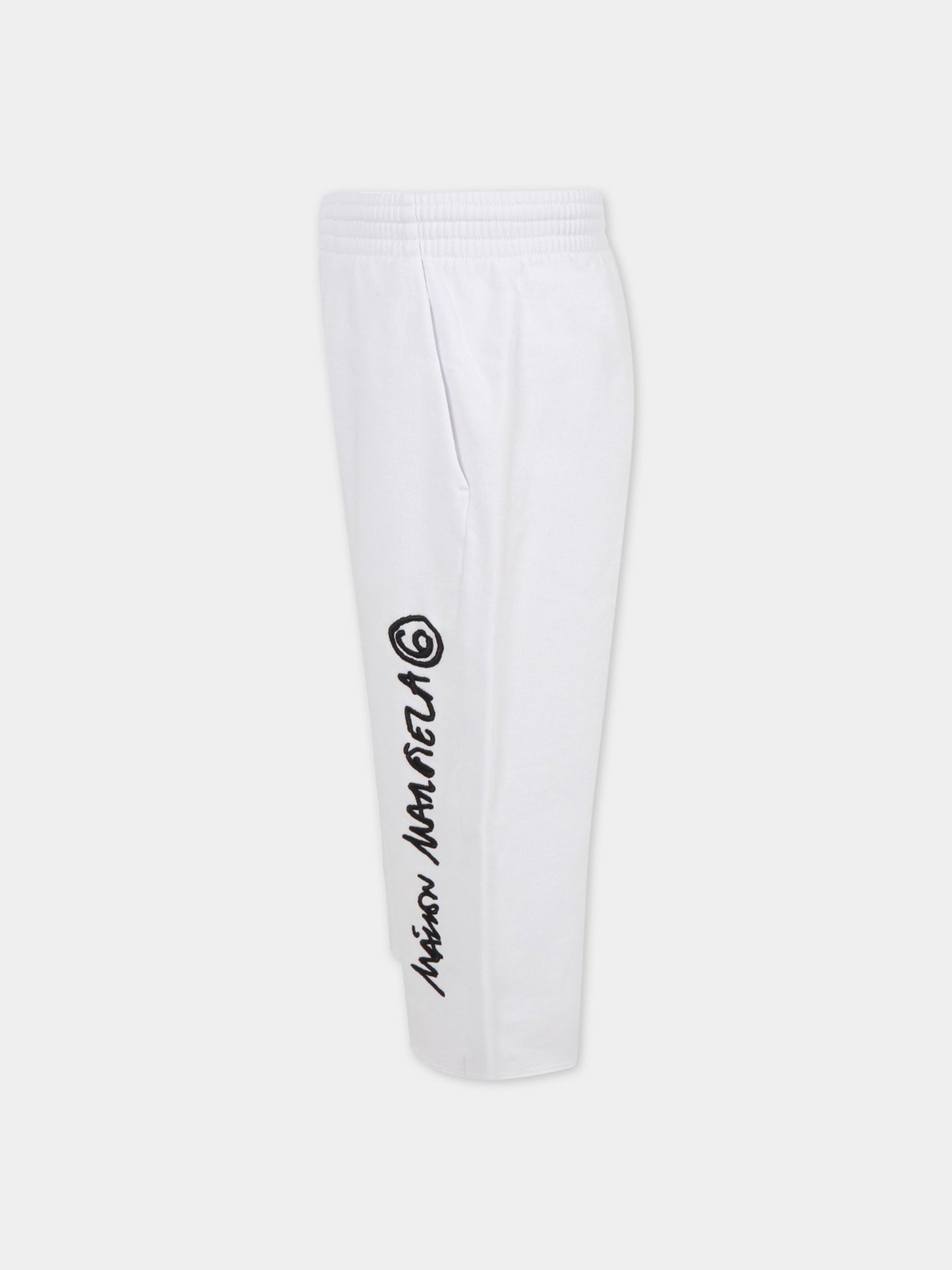 Pantalone bianco per bambina con logo,Mm6 Maison Margiela,M60088 MM006 M6100