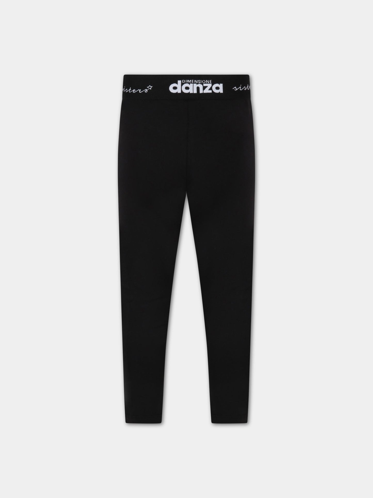 Leggings nero per bambina con loghi,Dimensione Danza,031158 110