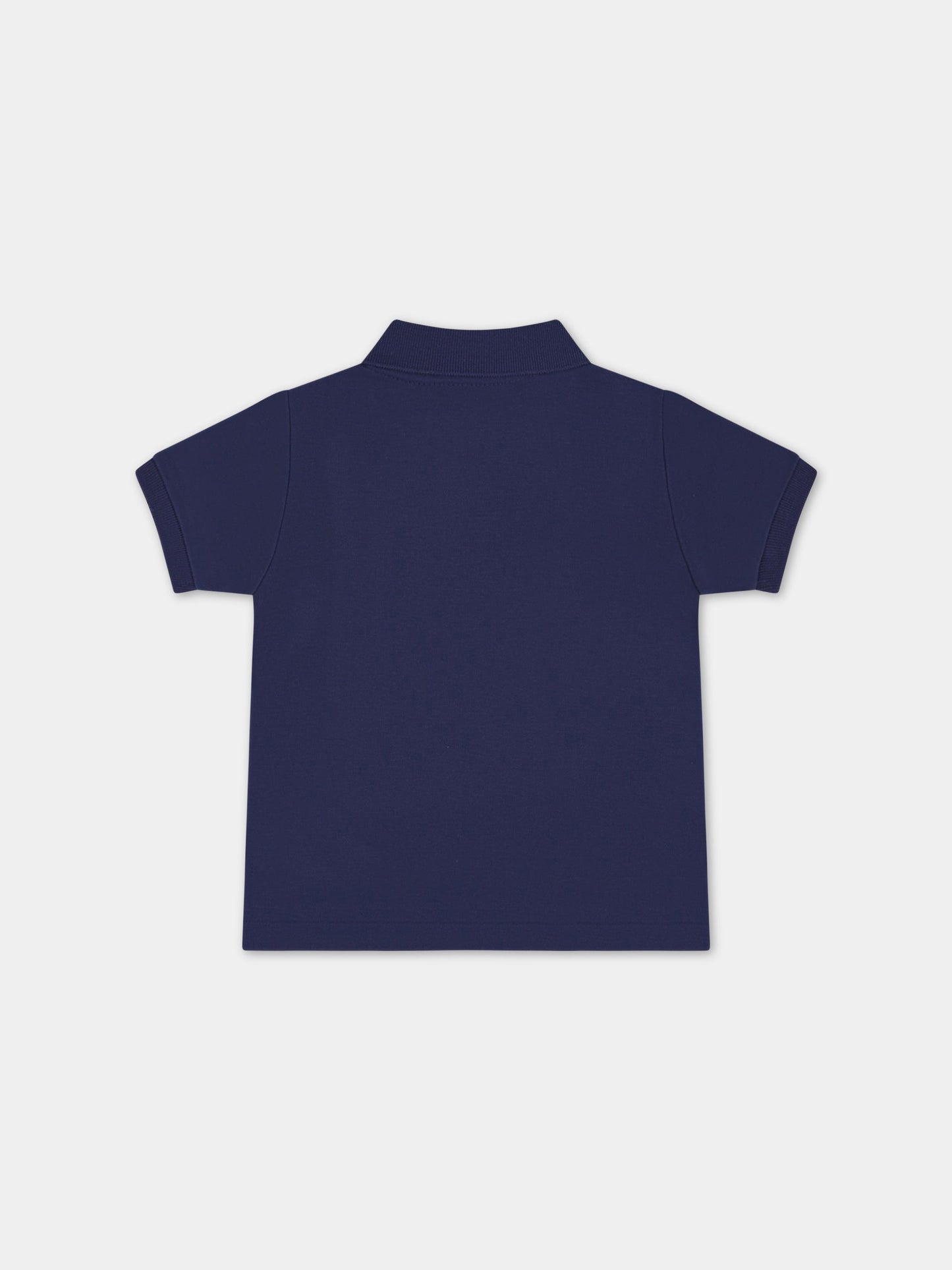 Polo blu per neonato con iconico Pony rosso ricamato,Ralph Lauren Kids,570127002