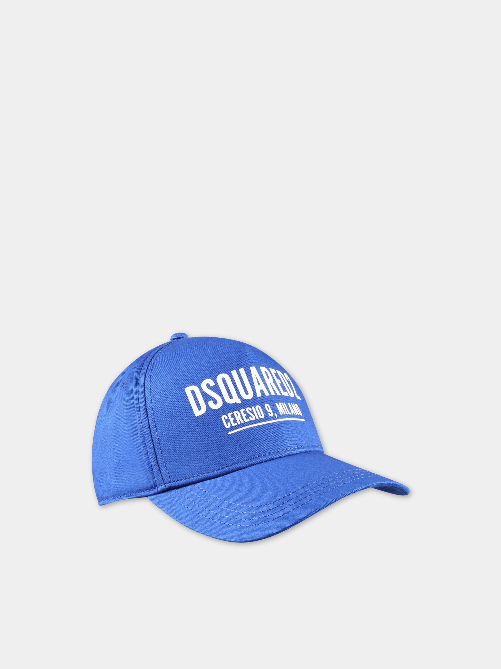 Cappello blu per bambino con logo bianco,Dsquared2,DQ1006 D00YT DQ870