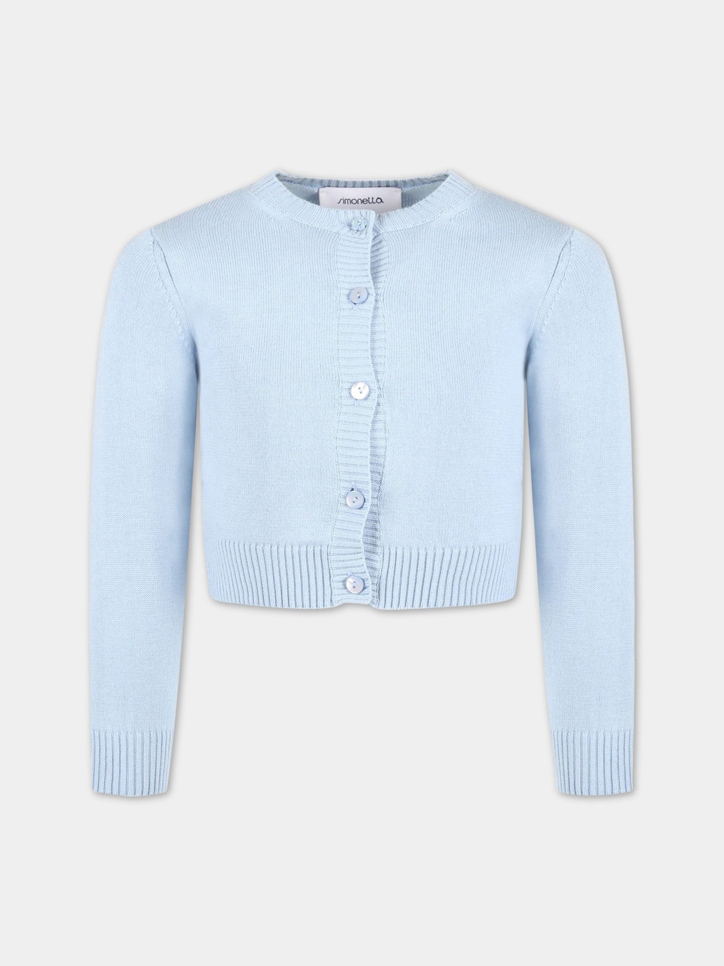 Light-blue cardigan for girl,Simonetta,SS9A30 X0006 607