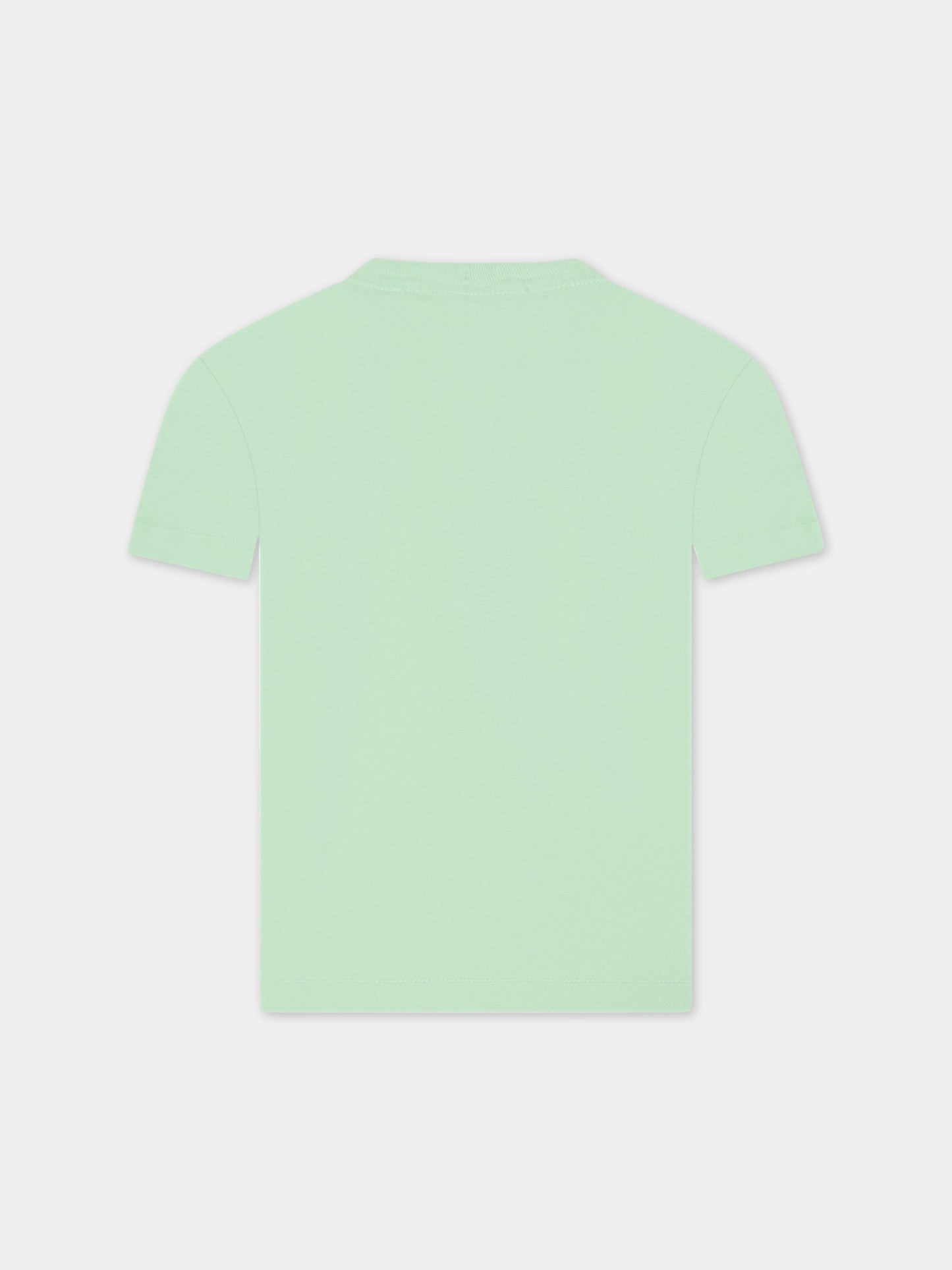 T-shirt verde per bambino con patch logato,Stone Island Junior,7816 203 47 V0052