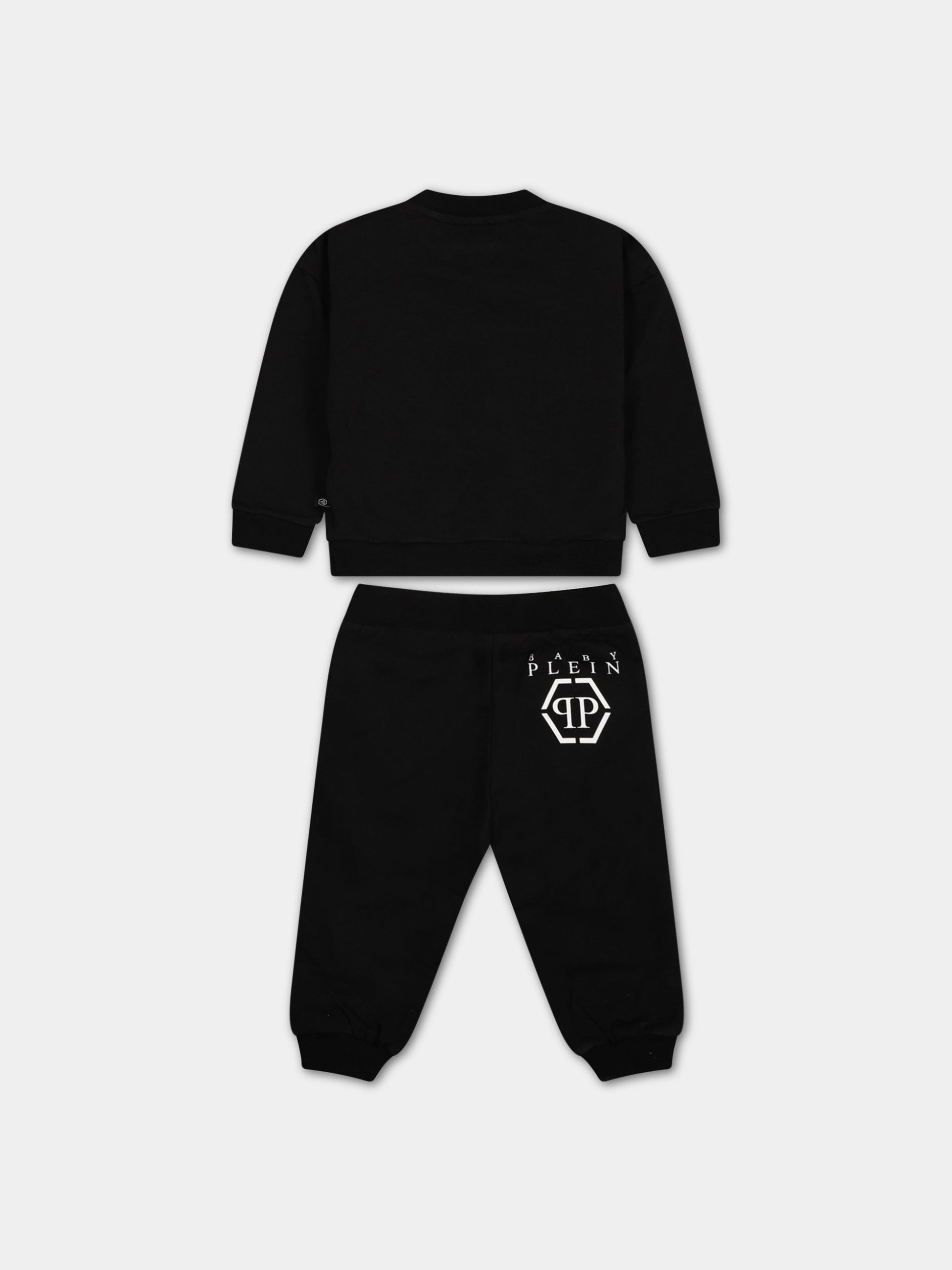 Completo nero per neonatoo con logo,Philipp Plein Junior,1UK006 LDA12 60100