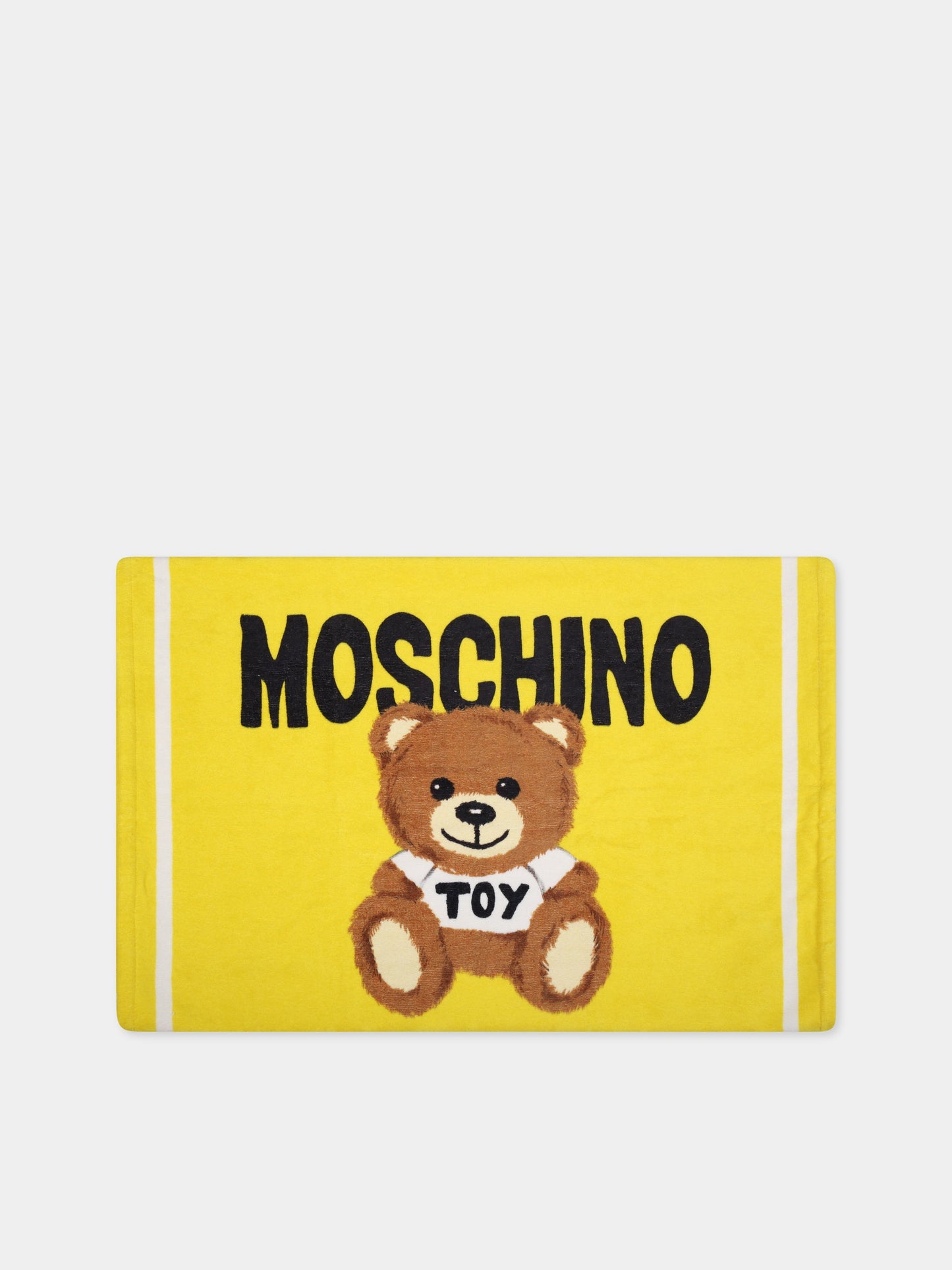 Telo-mare giallo per bambini con teddyu Bear e logo,Moschino Kids,HNX01B LGA15 50162