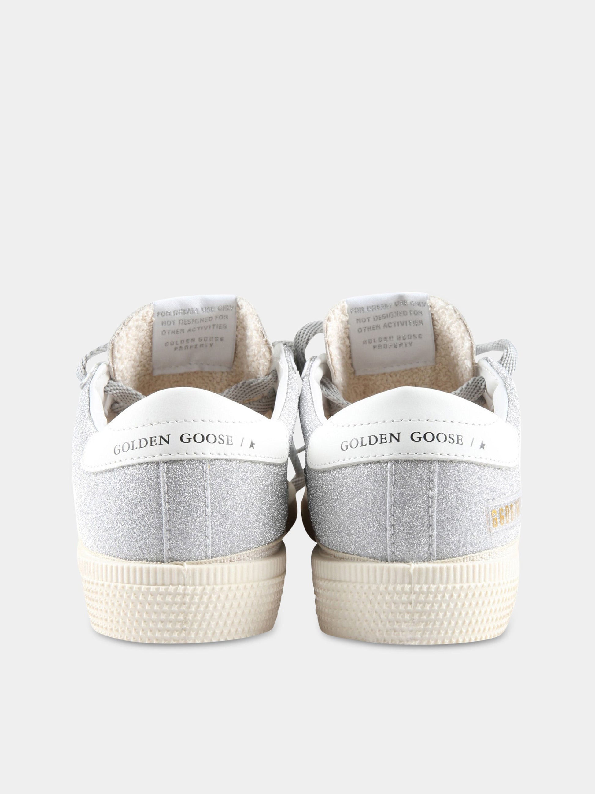 Sneakers bianche per bambina con stella argentata,Golden Goose,GYF00495 F004216 80185