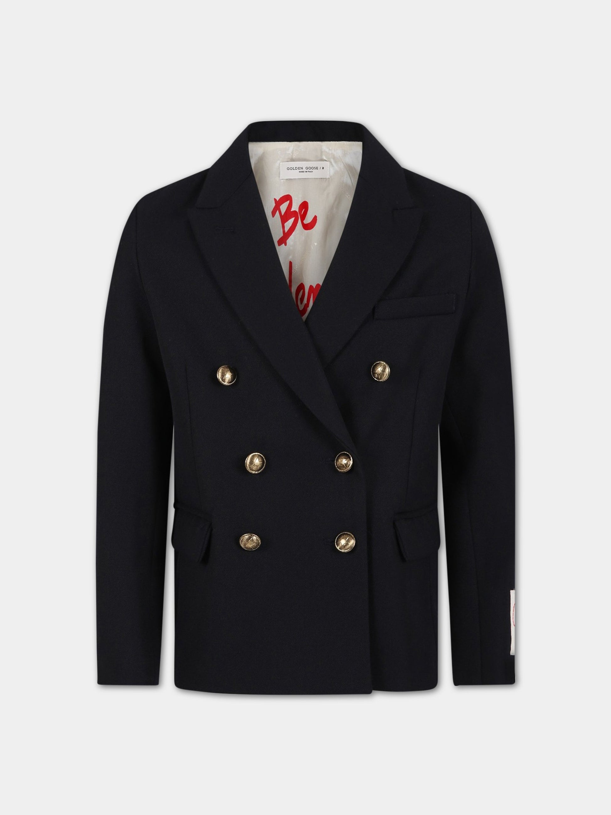 Giacca blu per bambino con logo,Golden Goose,GKP01365 P001057 50501