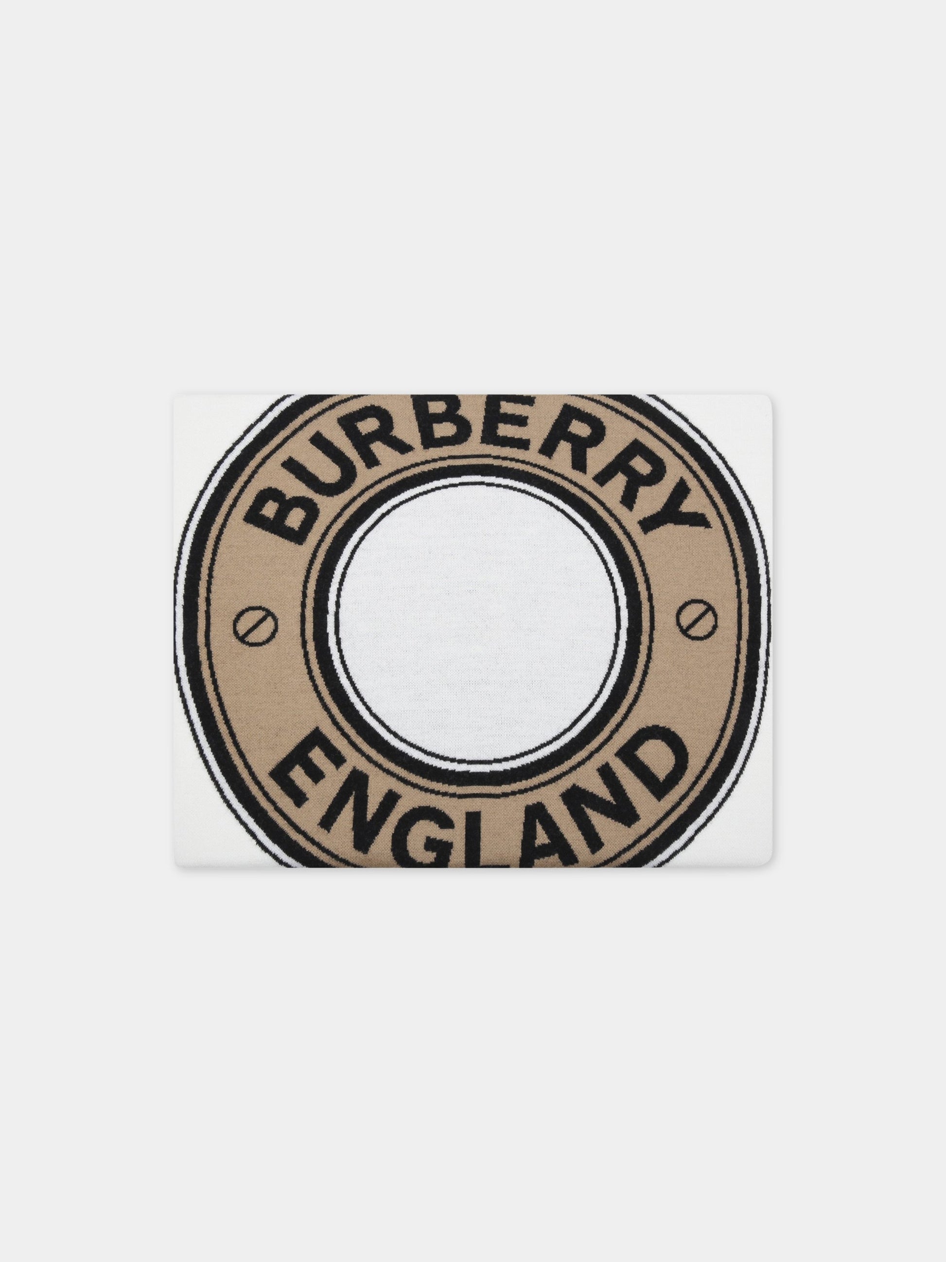 Coperta avorio per neonati con logo,Burberry Kids,8058248