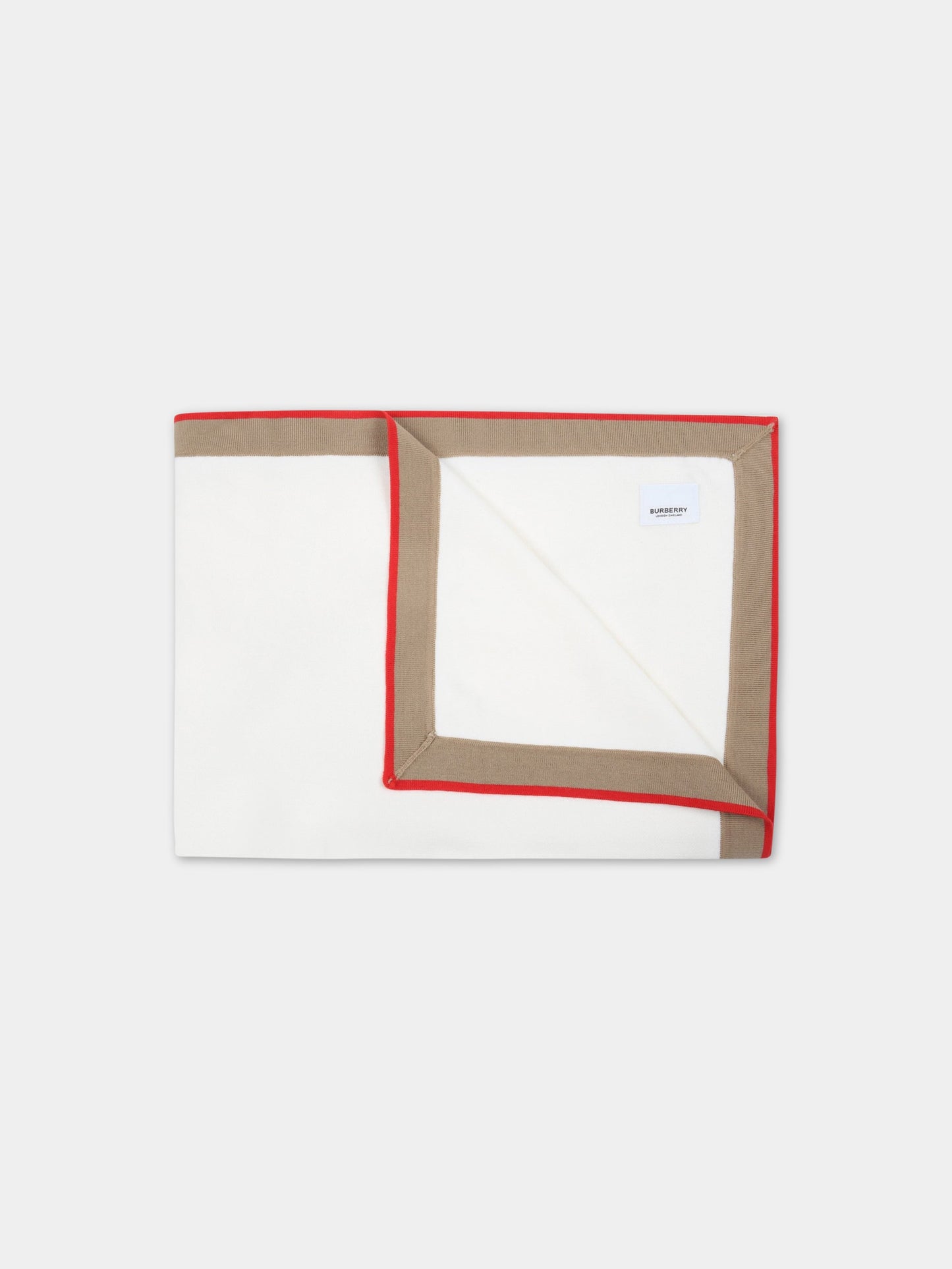 Coperta avorio per neonati con logo,Burberry Kids,8058248