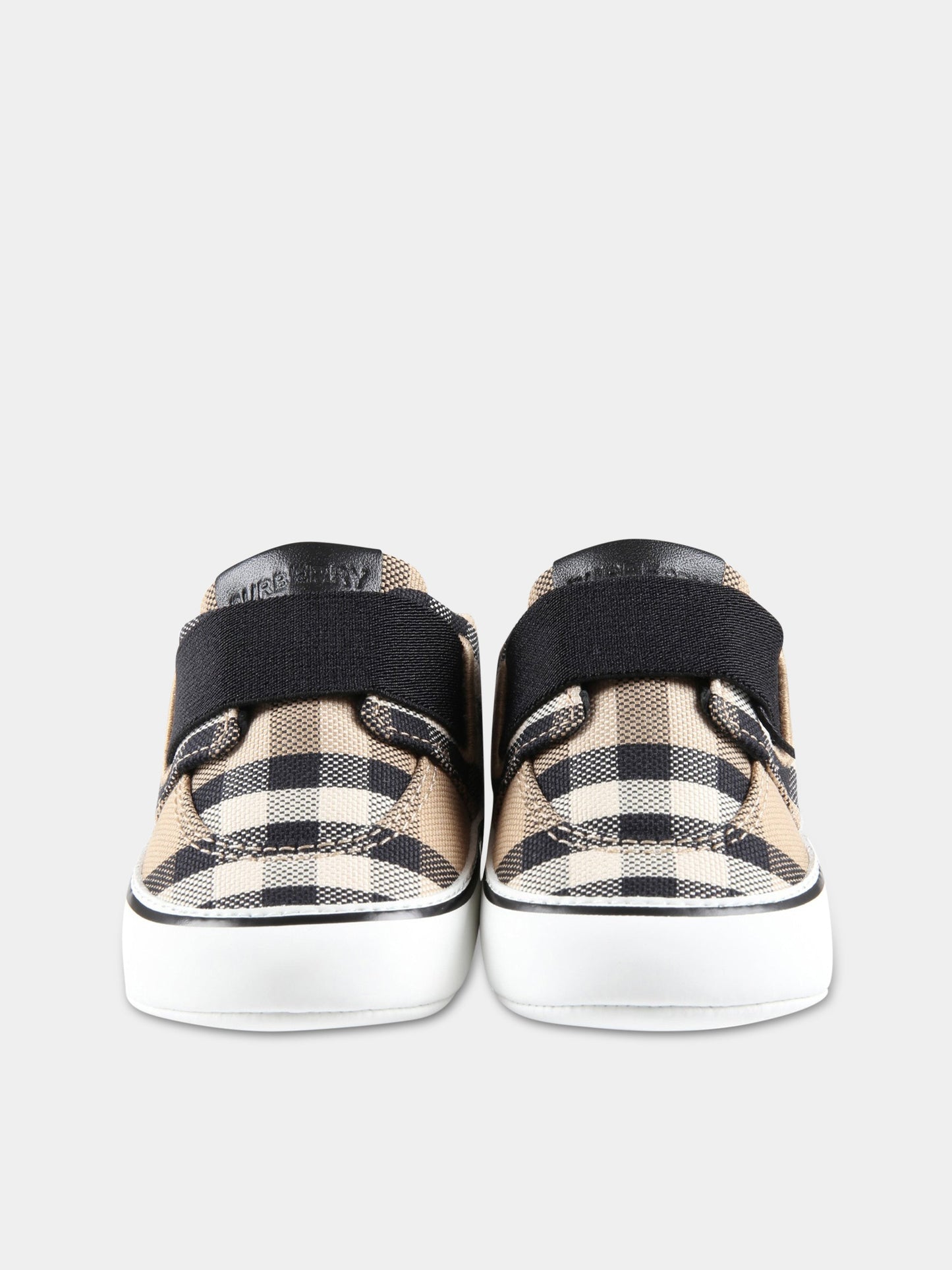Sneakers beige per neonato con check vintage,Burberry Kids,8060616