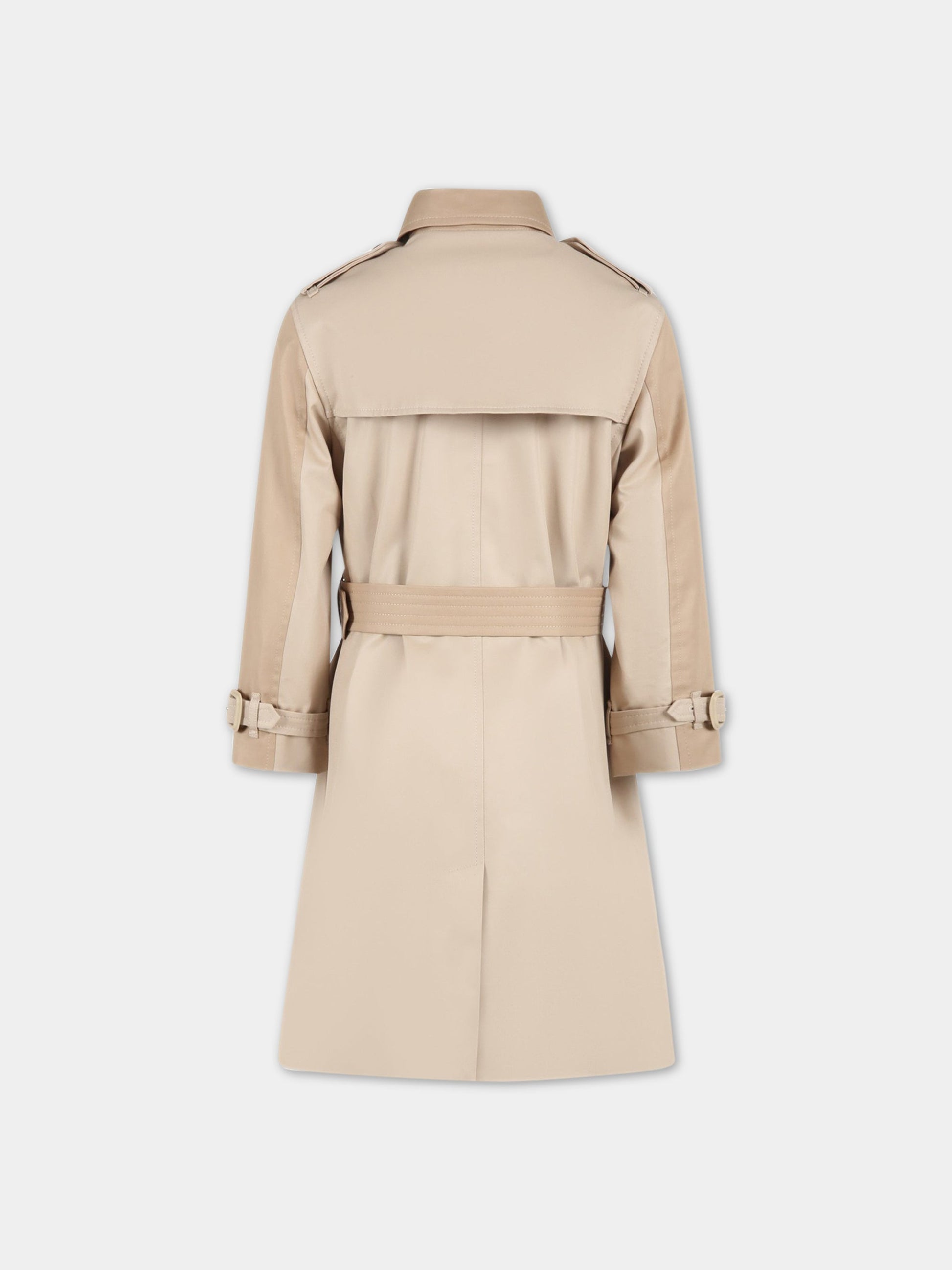 Trench beige per bambini con check vintage,Burberry Kids,8061723