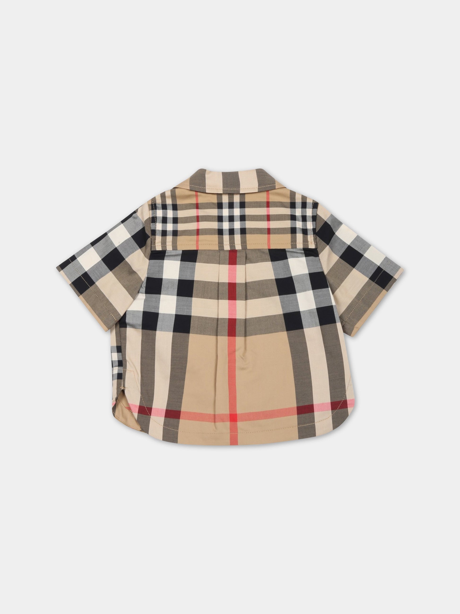 Camicia beige per bambino con iconico check vintage,Burberry Kids,8061953