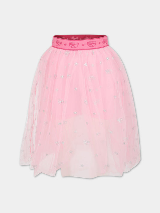 Gonna rosa per bambina con occhiolini,Chiara Ferragni Collection,51A705 1906 9075