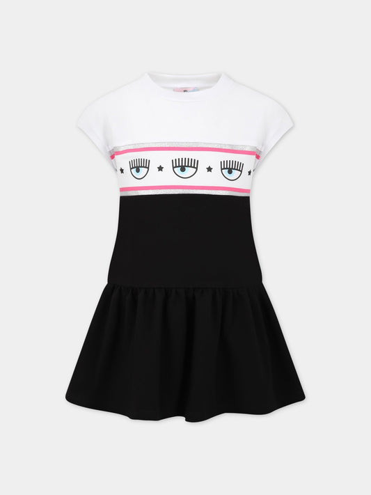 Vestito nero per bambina con iconici eyes flirting,Chiara Ferragni Collection,51A900 1250 0050