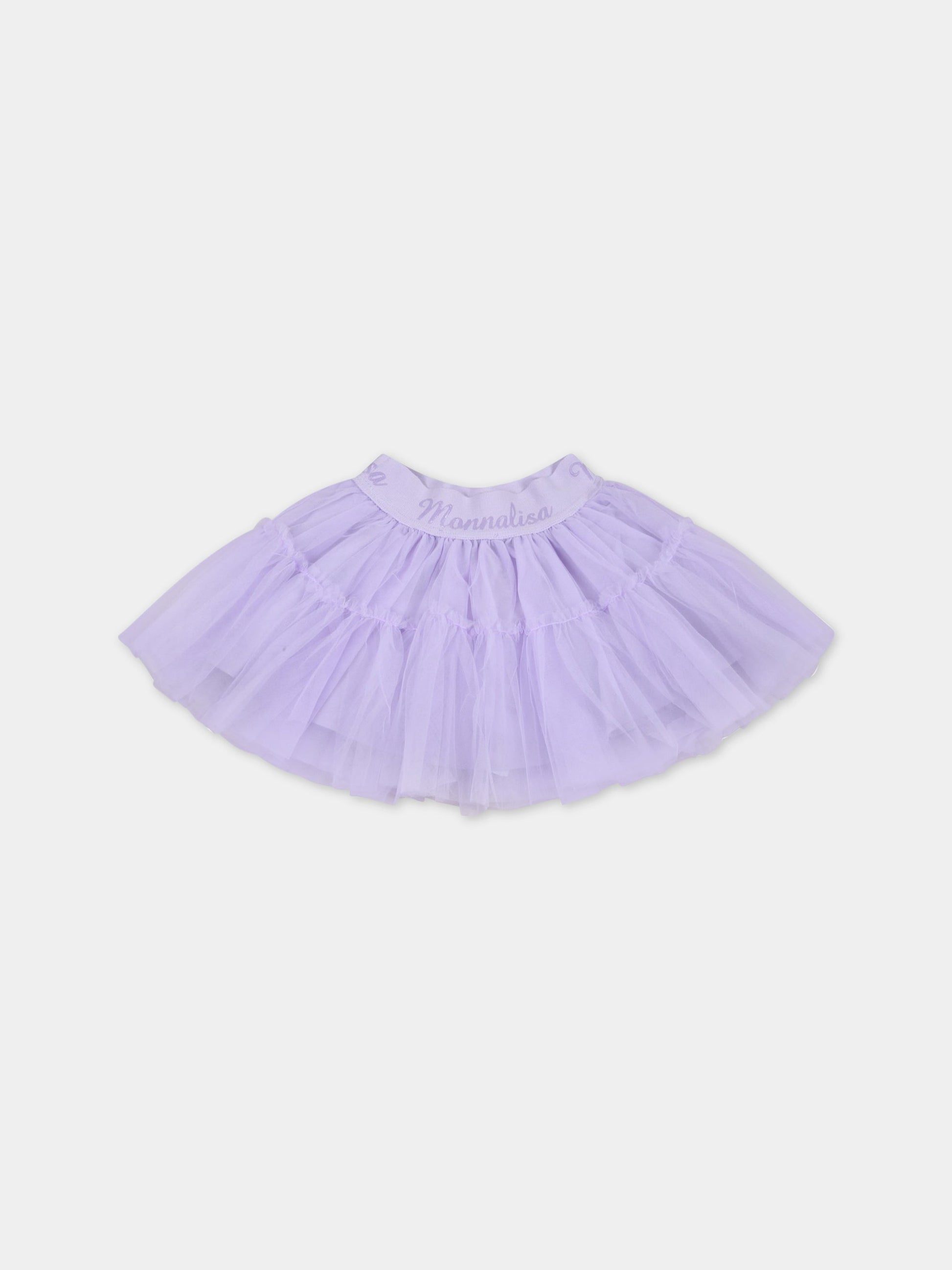 Gonna viola per neonata con logo,Monnalisa,37AGON T9945 0065