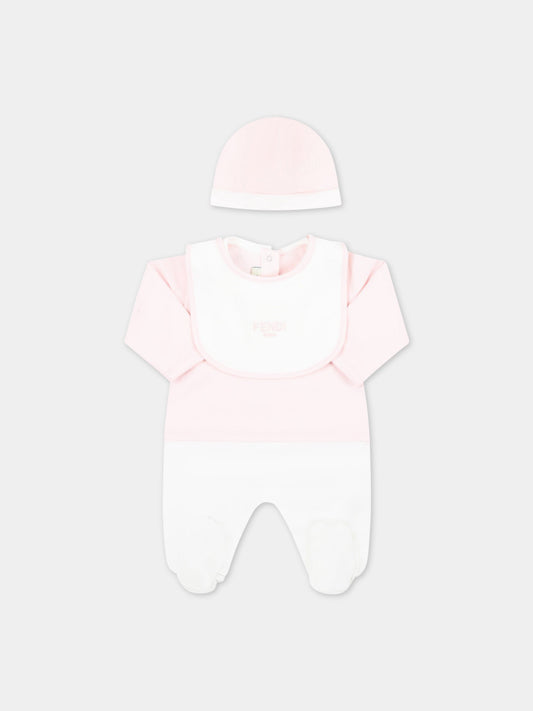 Set multicolor per neonata con logo bianco,Fendi Kids,BUK096 8RA F0C11