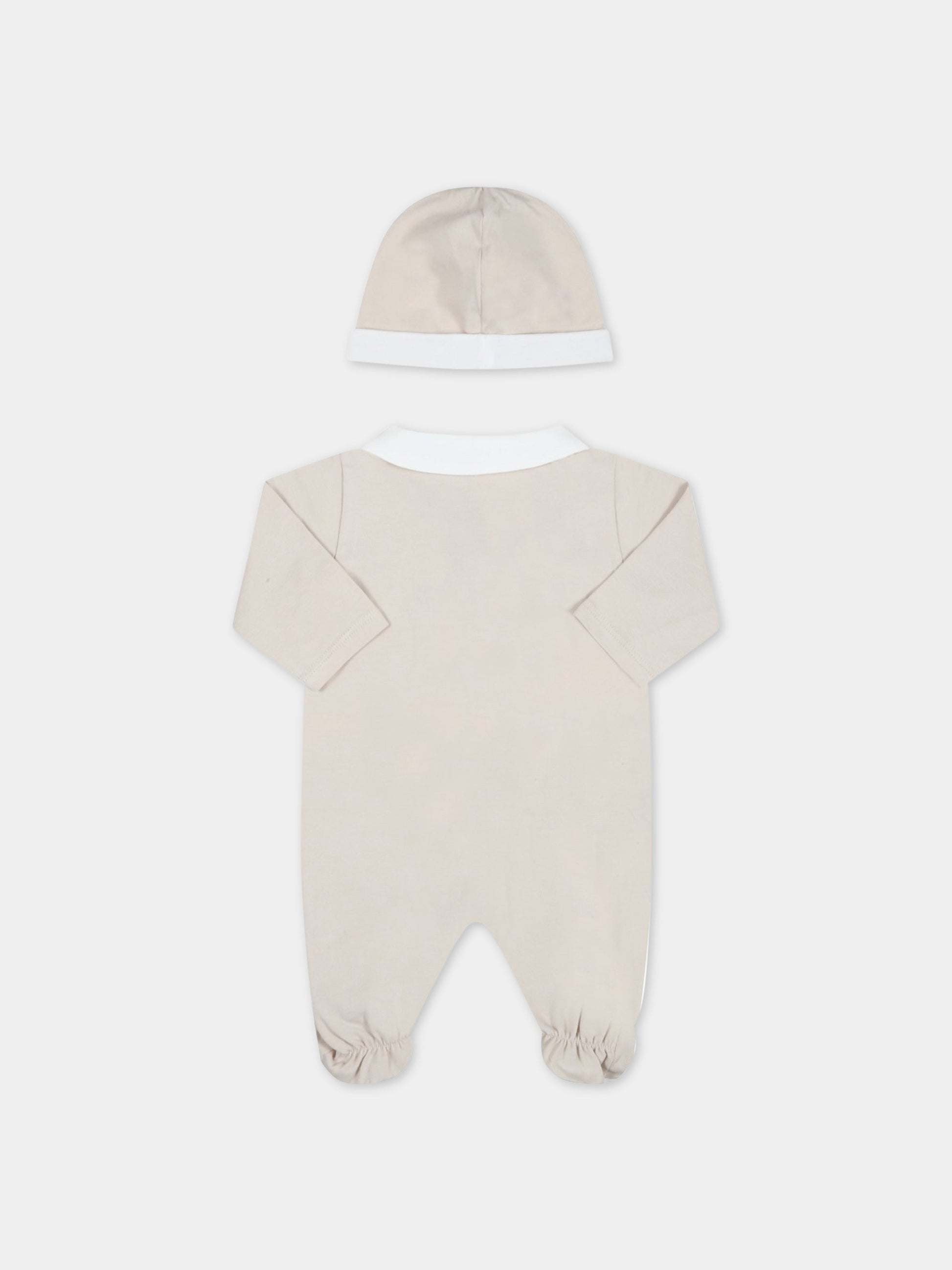 Set beige per neonati con logo,Fendi Kids,BUK102 ST8 F19J5
