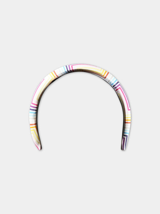 Cerchietto bianco per bambina con motivo a chevron,Missoni,MS0A34 G0101 100MC