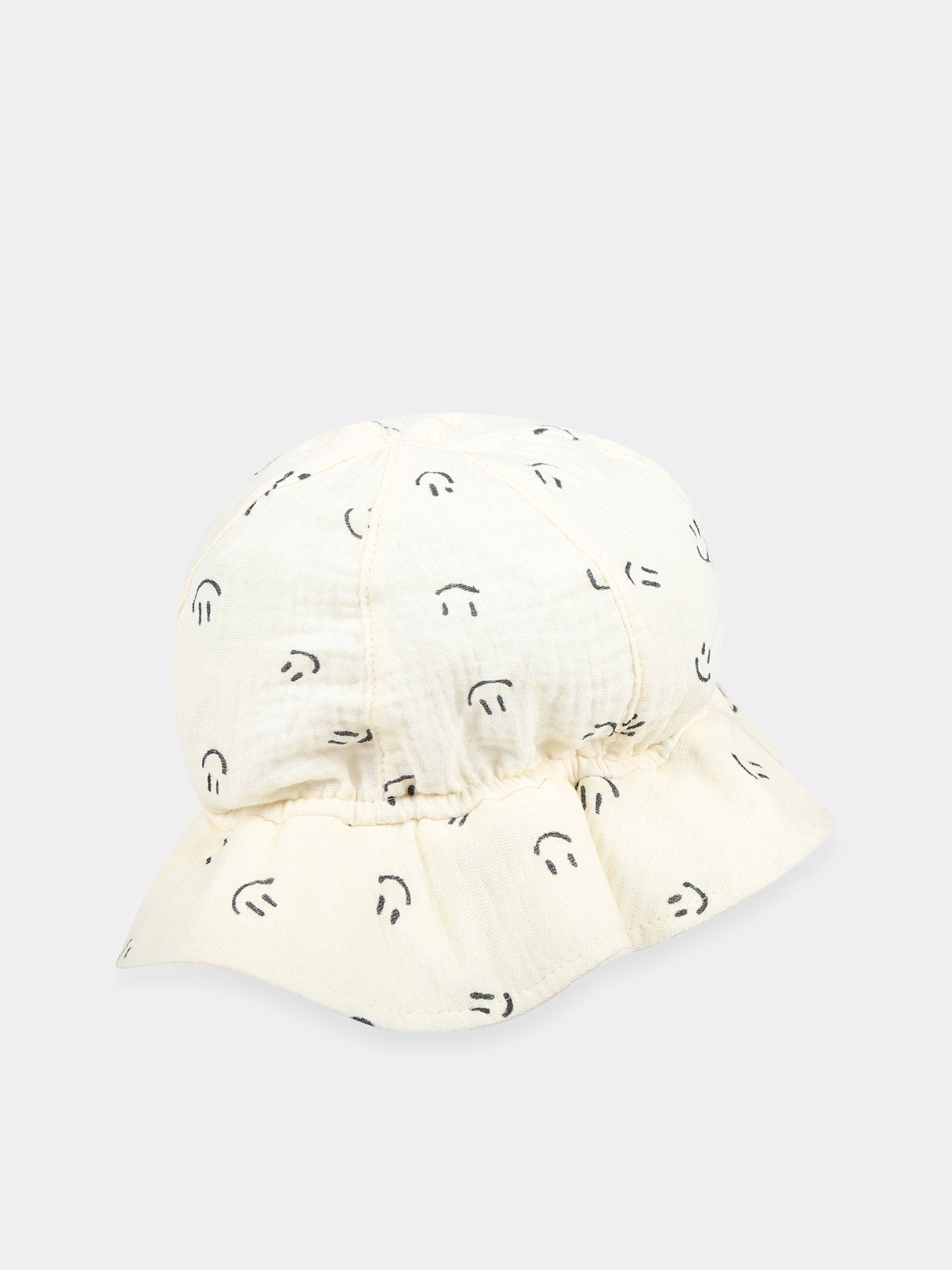 Cloche bianca per bambini con smile nero all-over,Molo,7S23T202B 6723