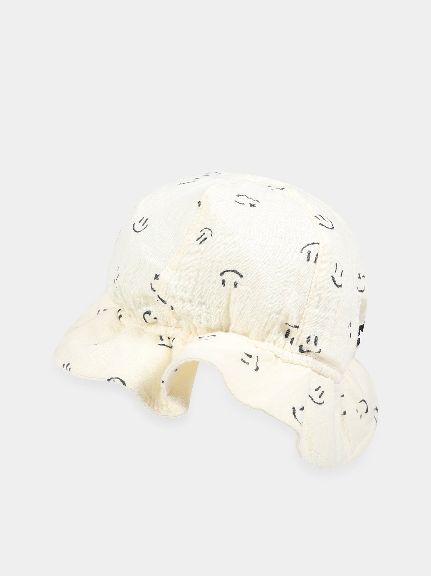 Cloche bianca per bambini con smile nero all-over,Molo,7S23T202B 6723