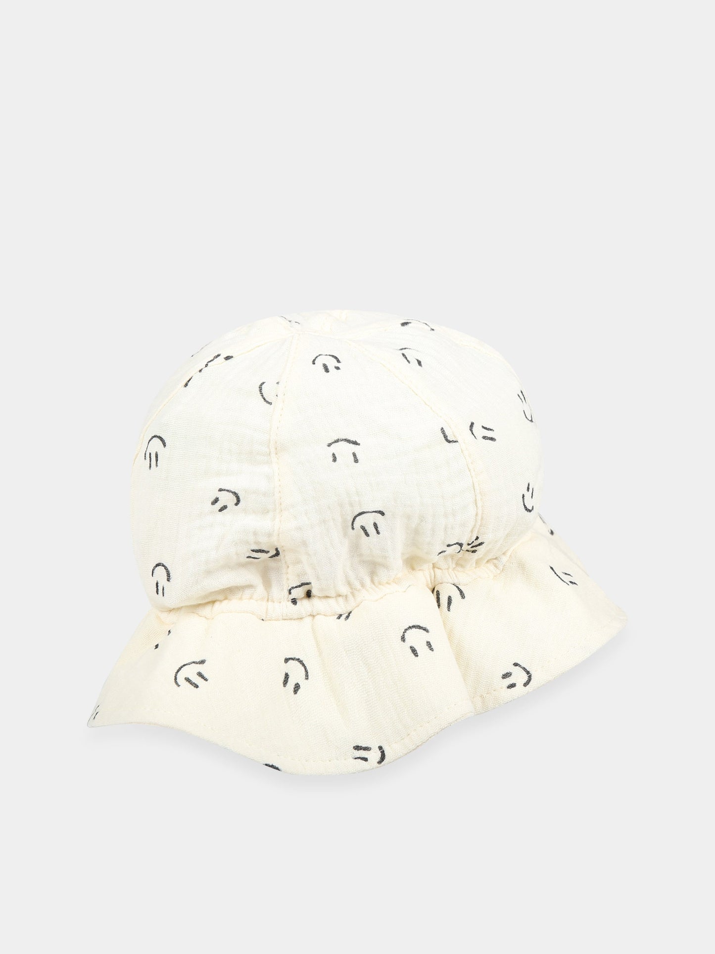 Cloche bianca per neonati con smile nero all-over,Molo,7S23T202 6723