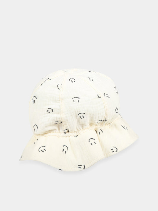 Cloche bianca per neonati con smile nero all-over,Molo,7S23T202 6723