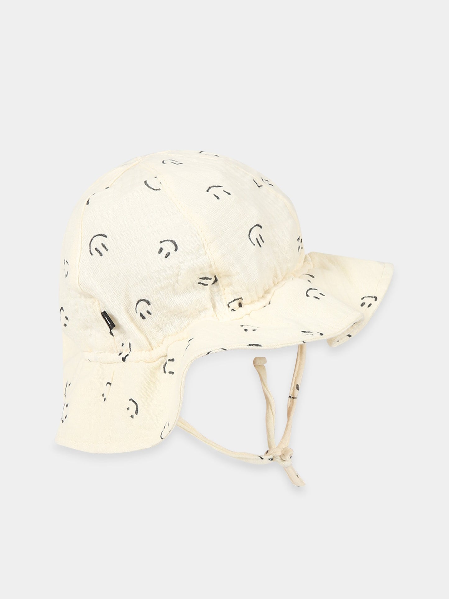 Cloche bianca per neonati con smile nero all-over,Molo,7S23T202 6723