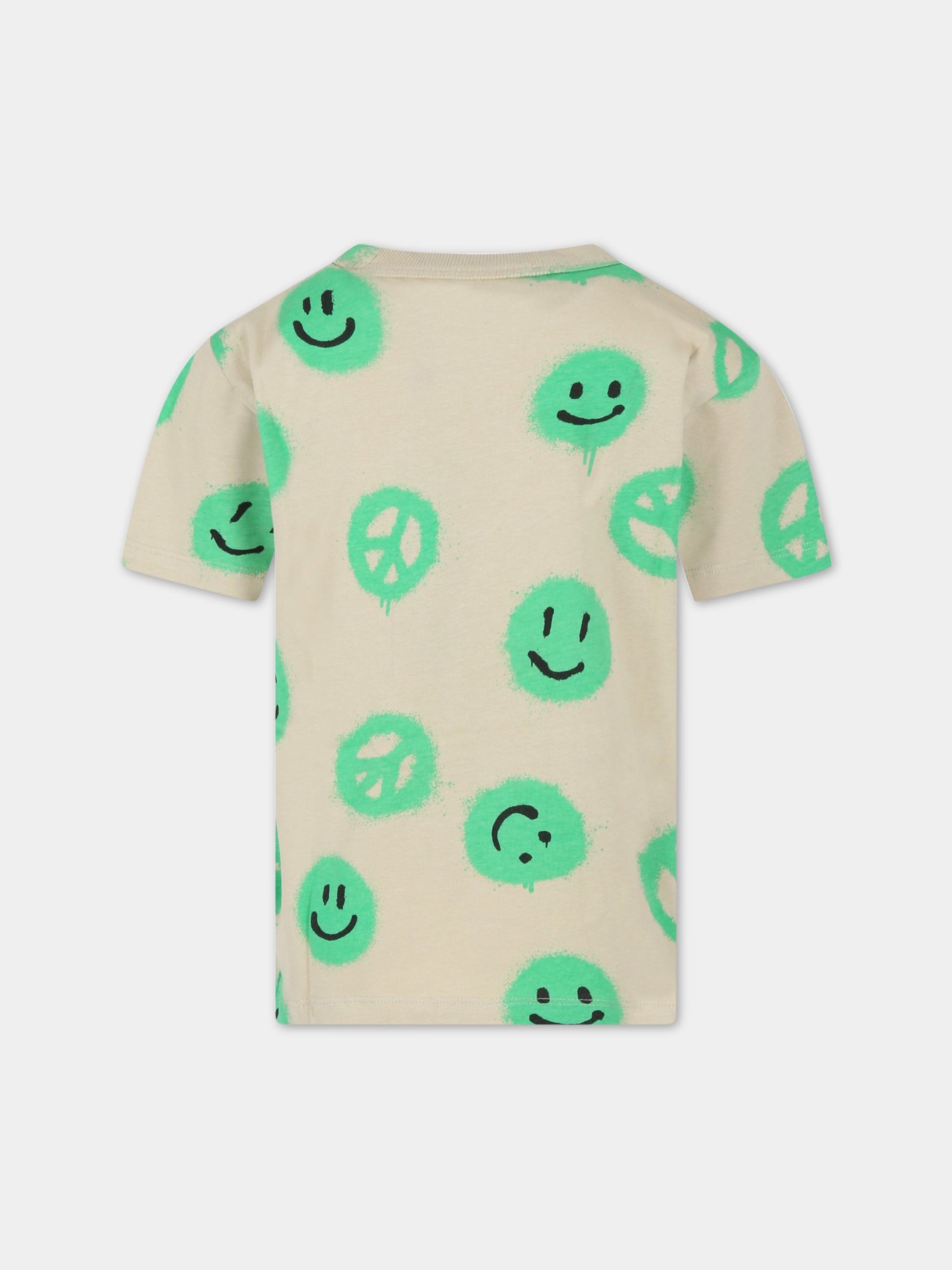 T-shirt beige per bambini con smile,Molo,6S23A213 6799
