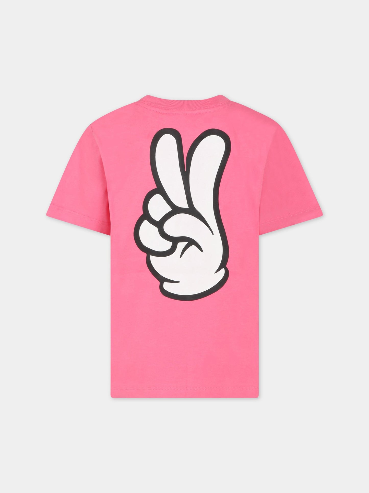 T-shirt rosa per bambina con patch logato,Molo,6S23A216 2705