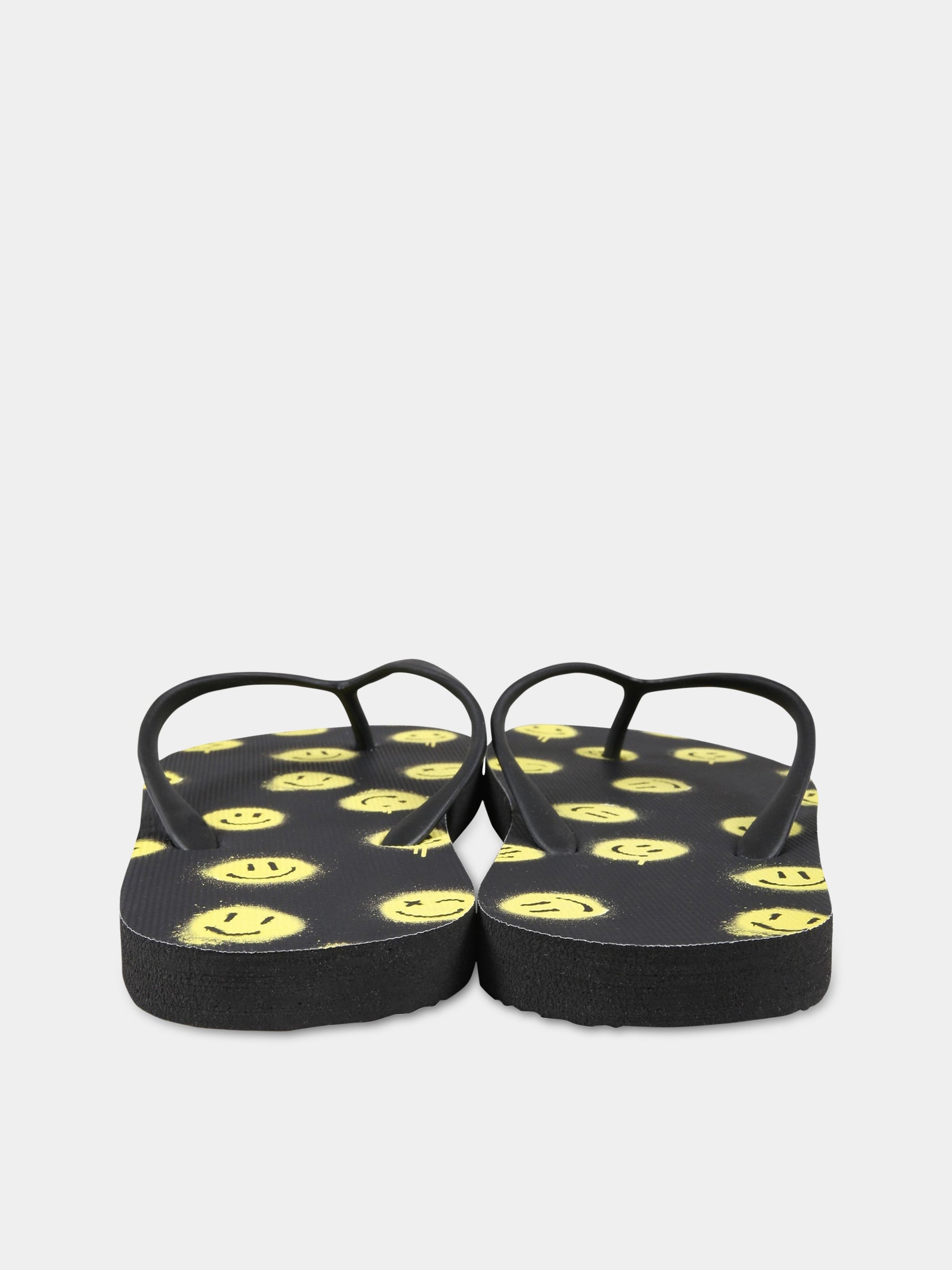 Infradito nere per bambino con smile e logo,Molo,7S23U201 6708