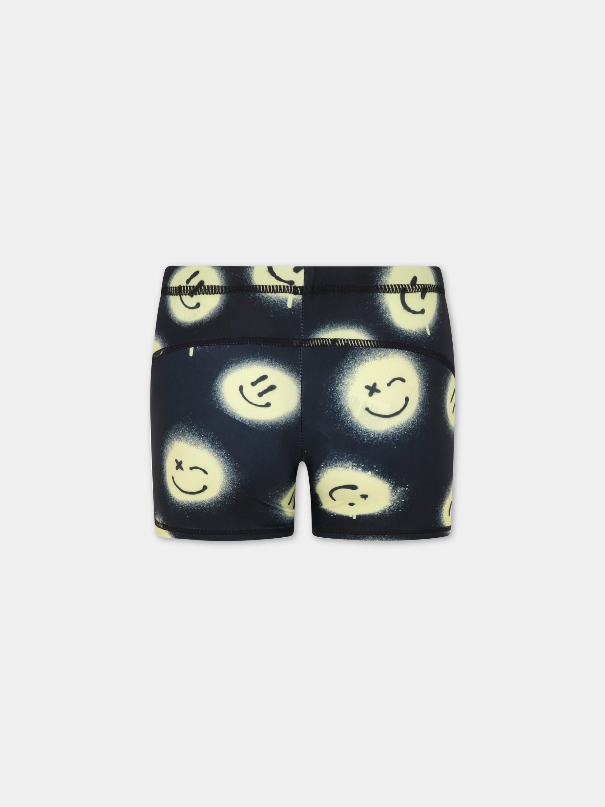 Boxer nero per bambino con smiley e logo,Molo,8S23P306 6708