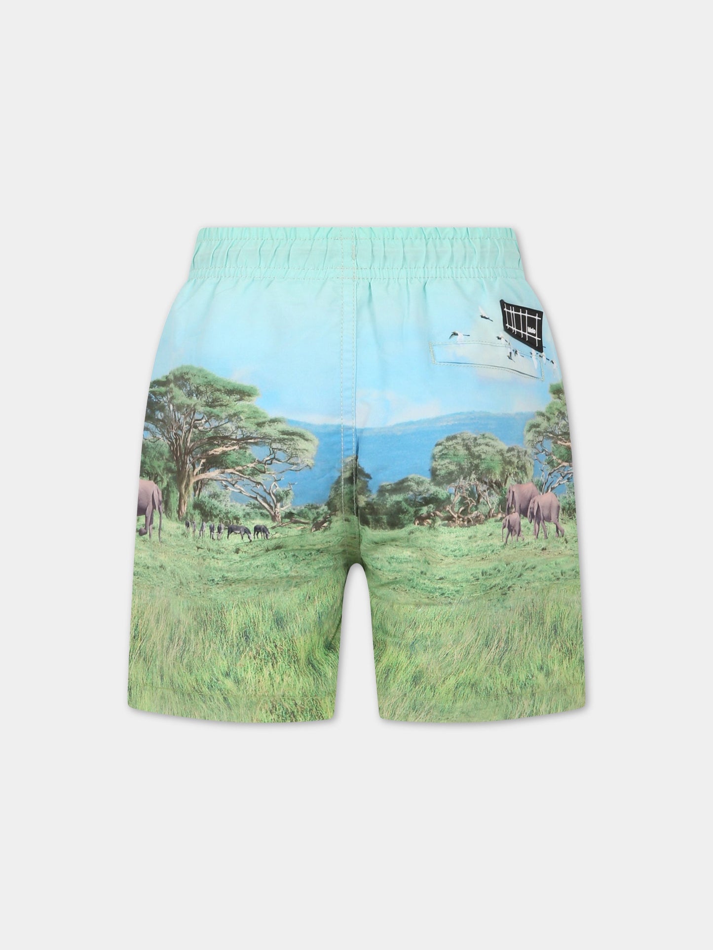 Boxer mare per bambino con animali, alberi  e logo,Molo,8S23P404 7914