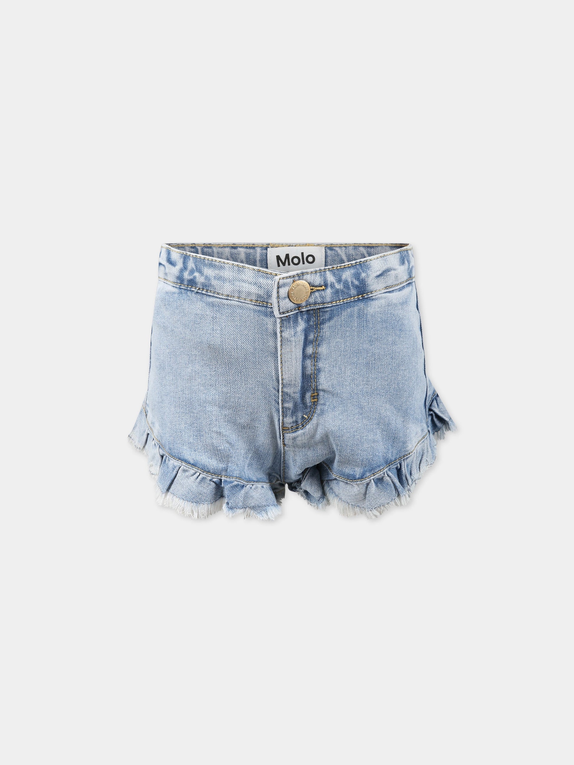 Shorts celeste per bambina,Molo,2S23H114 8752