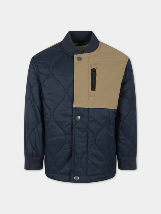 Piumino blu per bambino con logo,Molo,5S23M320 8753