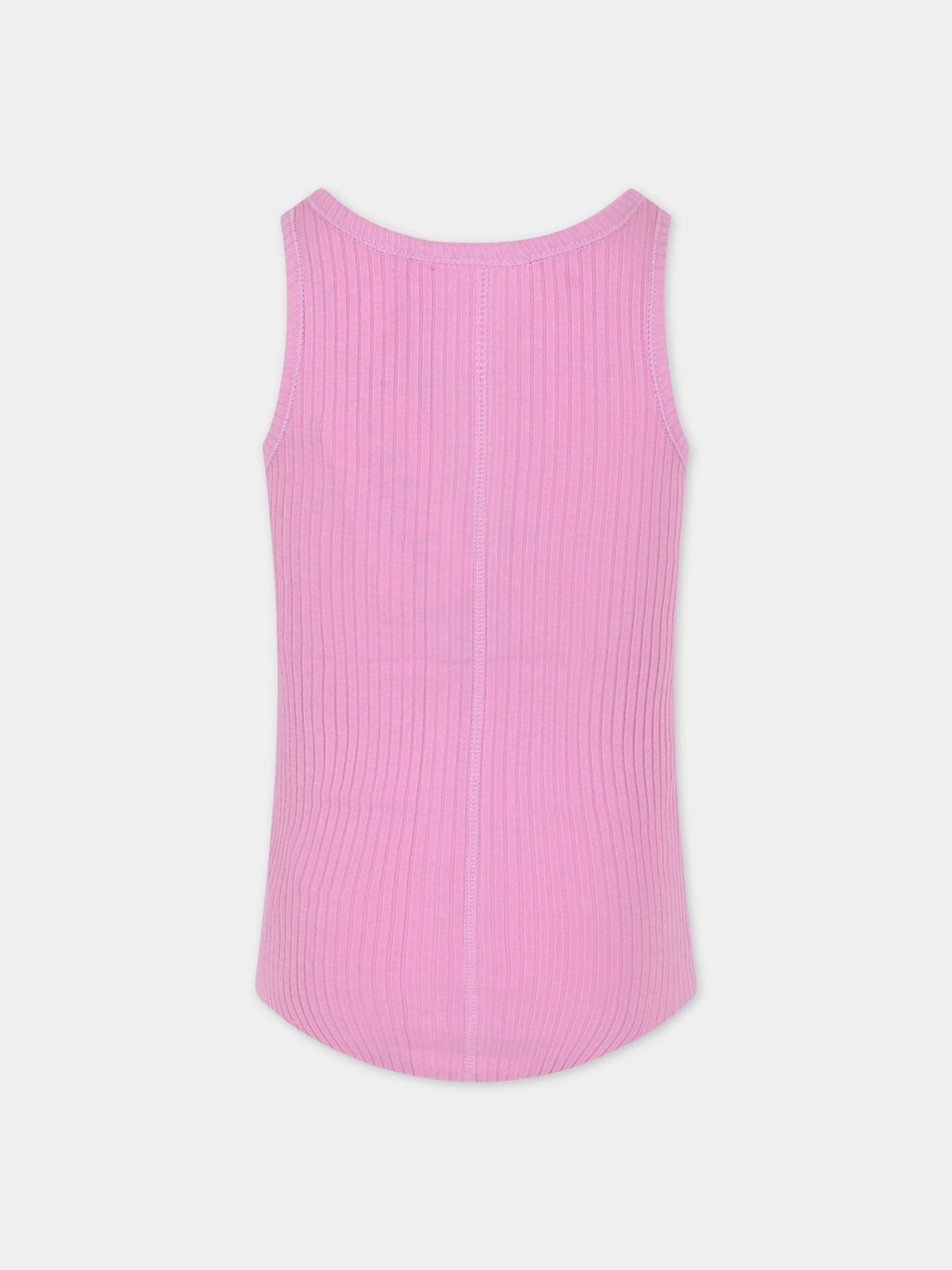 Canotta rosa per bambina con patch logato,Molo,2S23A107 8706