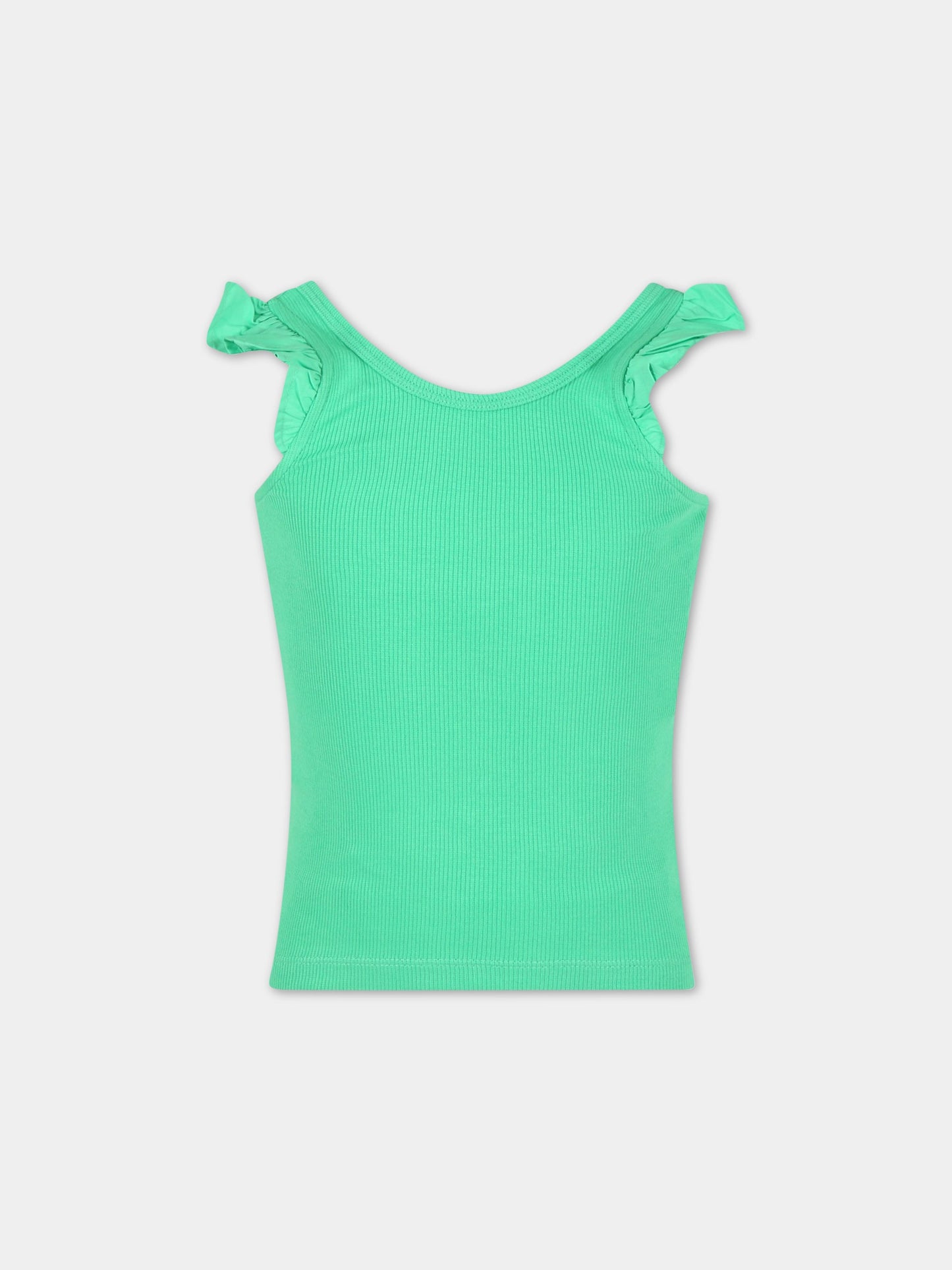 Top verde per bambina con rouches,Molo,2S23A109 8707