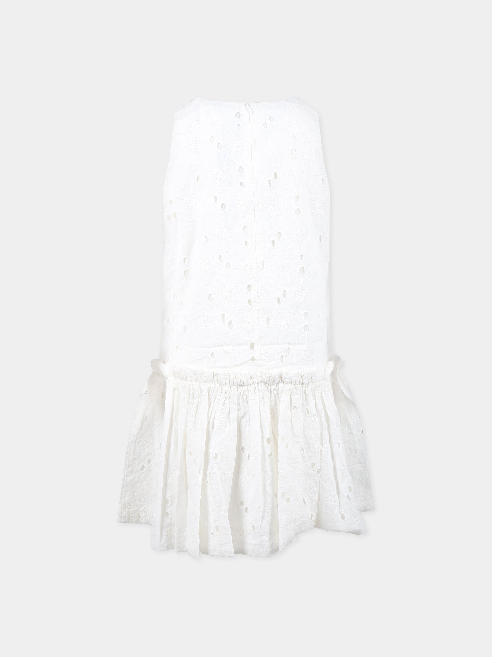 Vestito bianco per bambina con pizzo sangallo,Molo,2S23E109 0000