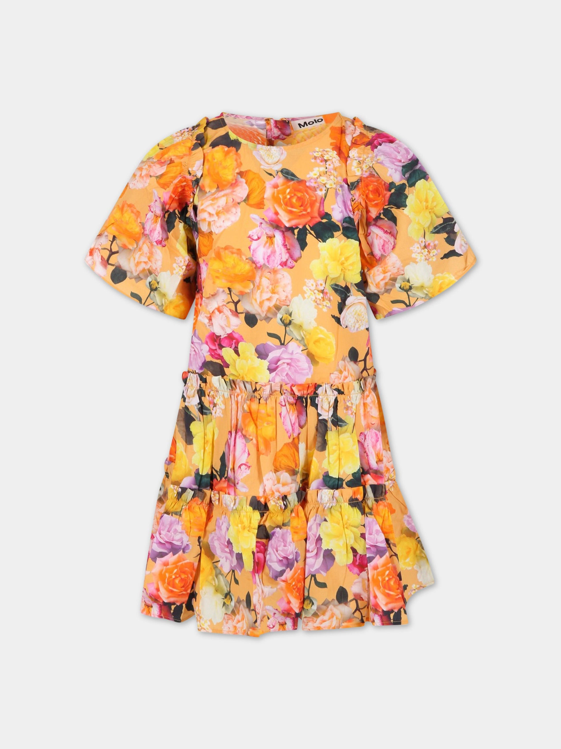 Vestito multicolor per bambina con rouches,Molo,2S23E116 6741