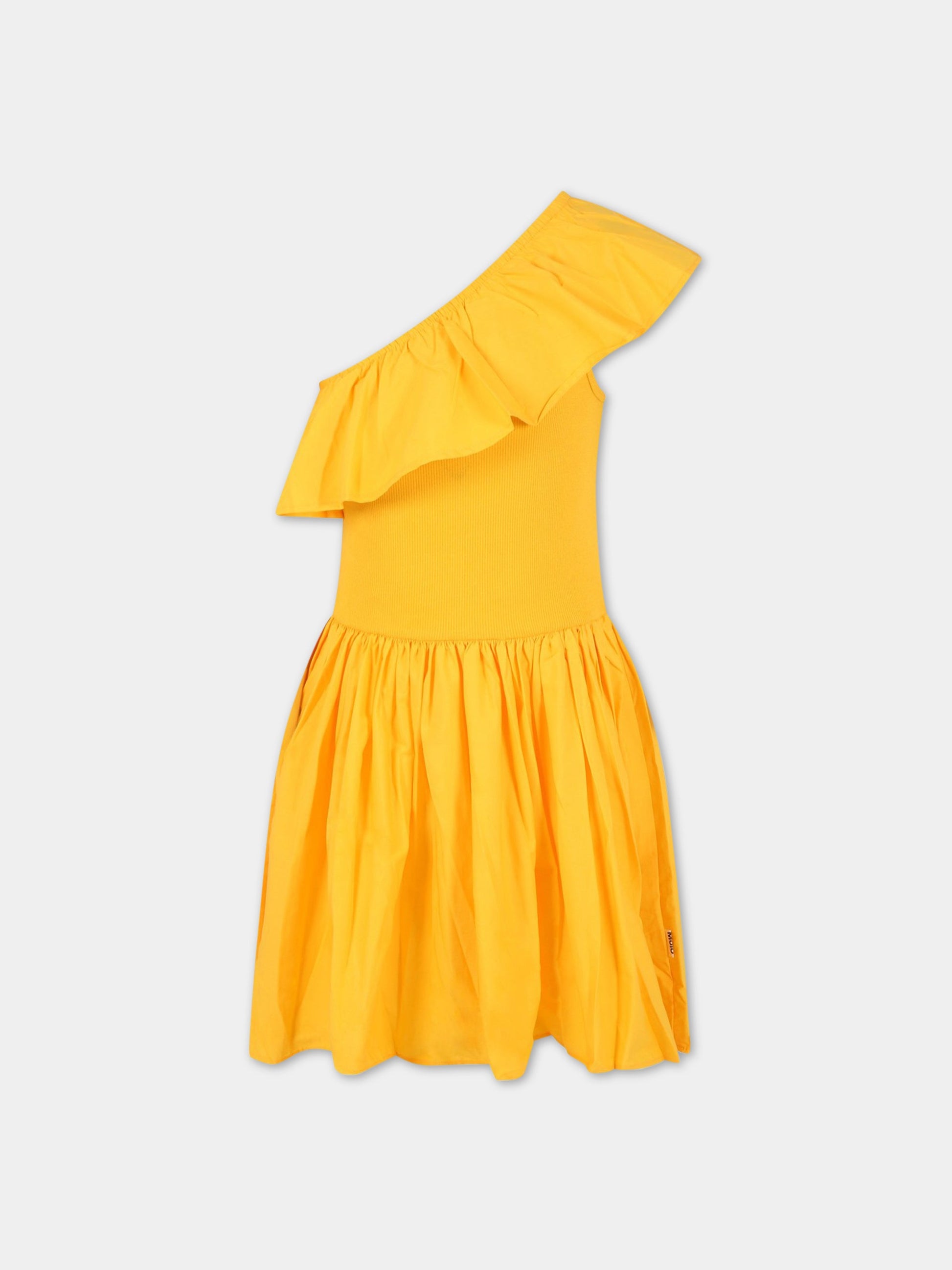 Vestito giallo per bambina con rouches,Molo,2S23E123 8704