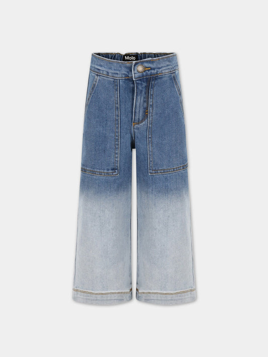 Jeans blu per bambina con patch logato,Molo,2S23I105 8516