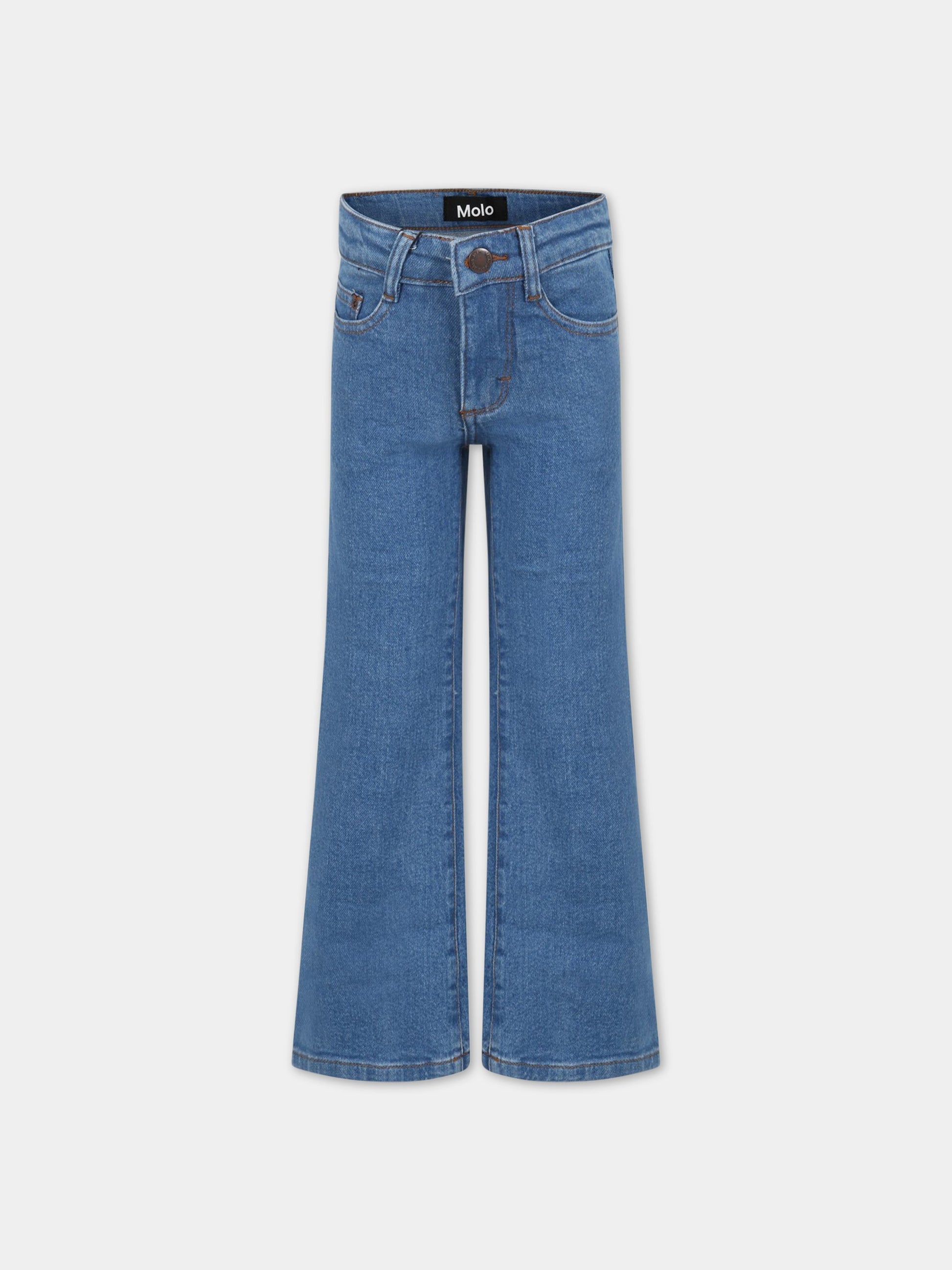 Jeans blu per bambina con patch logato,Molo,2S23I108 8749