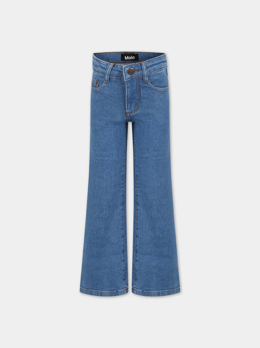 Jeans blu per bambina con patch logato,Molo,2S23I108 8749