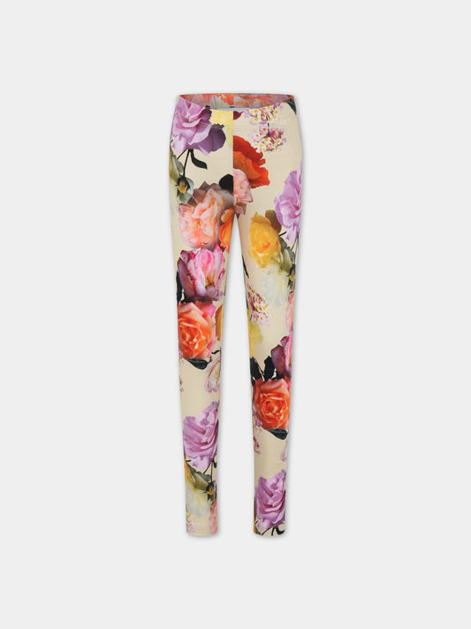 Leggings multicolor per bambina con stampa floreale,Molo,2S23F206 6739