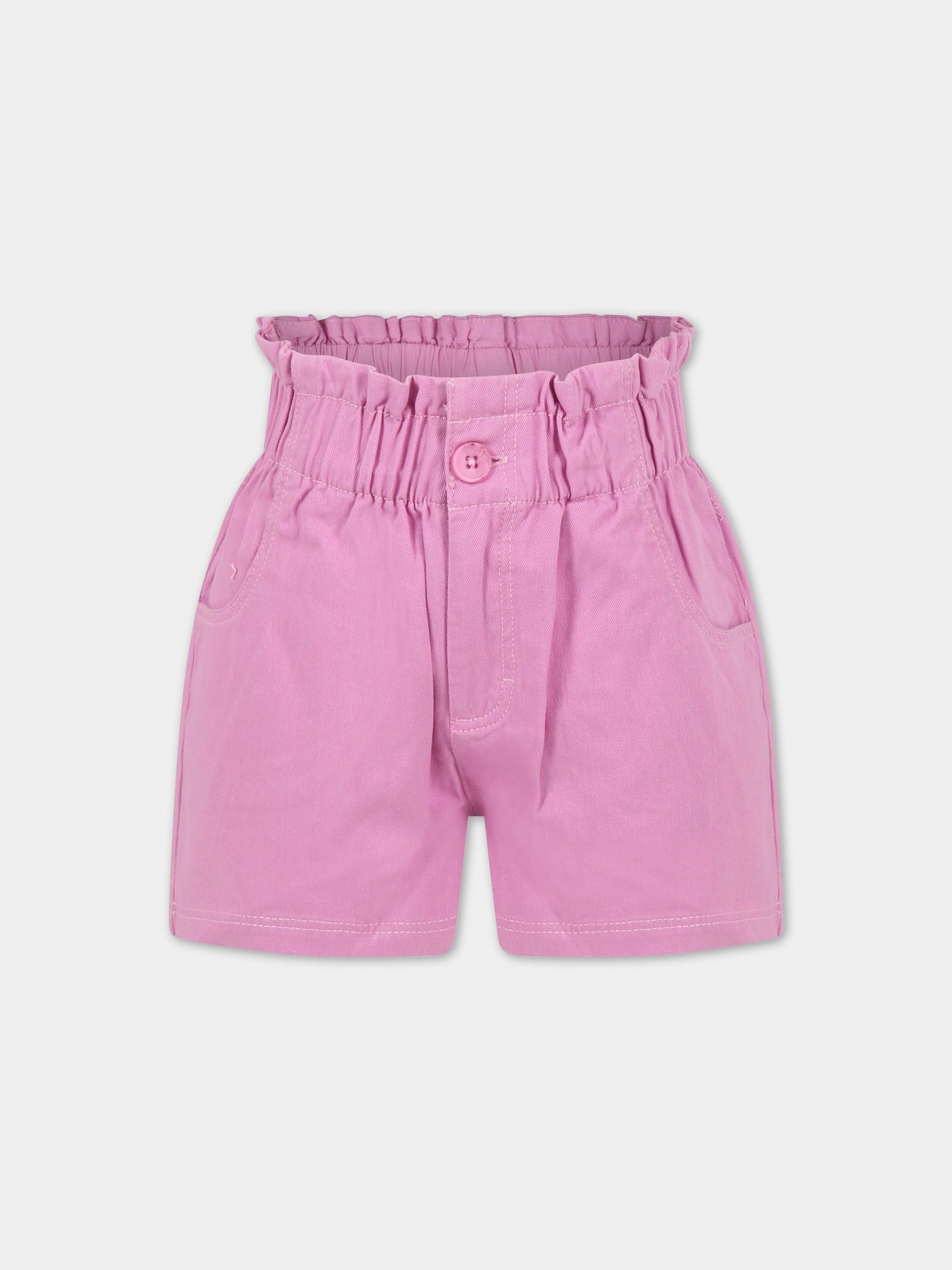 Shorts rosa per bambina con patch logato,Molo,2S23H103 8706